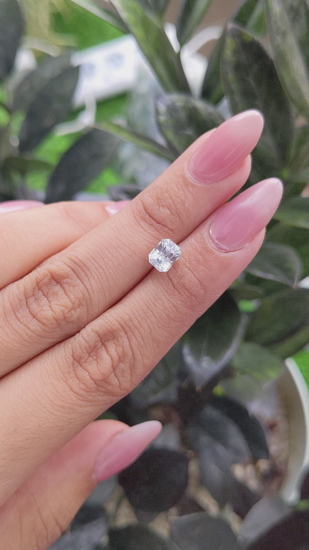 1.54 Ct. White Sapphire from Ceylon (Sri Lanka) Size Video