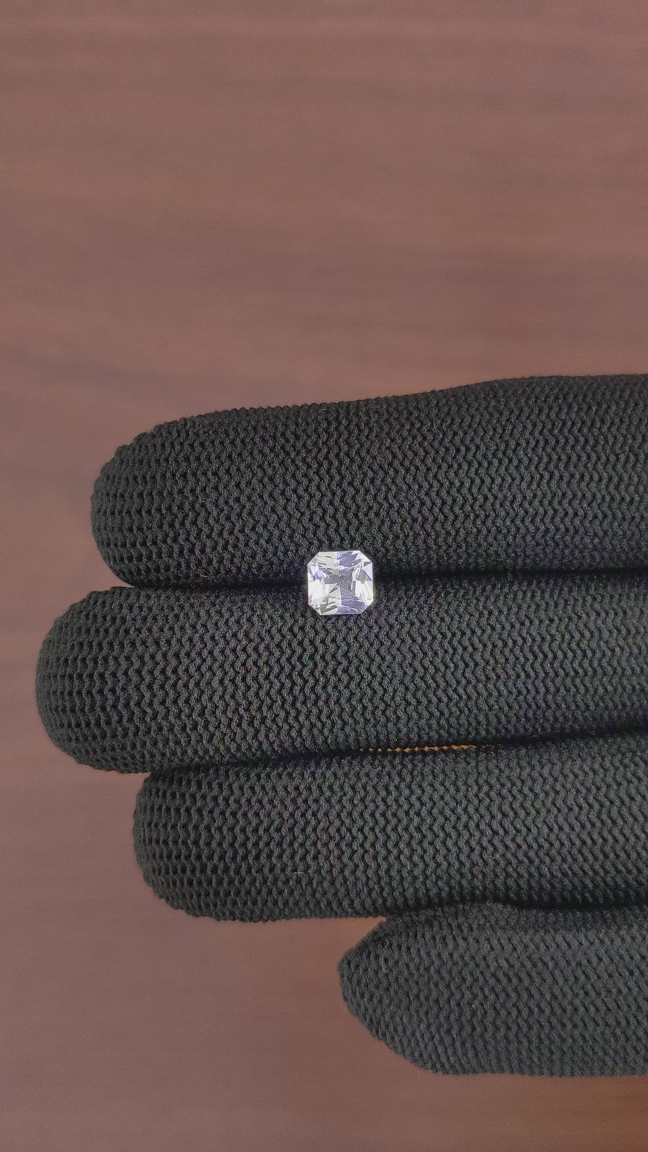 1.13 Ct. White Sapphire from Ceylon (Sri Lanka) Size Video