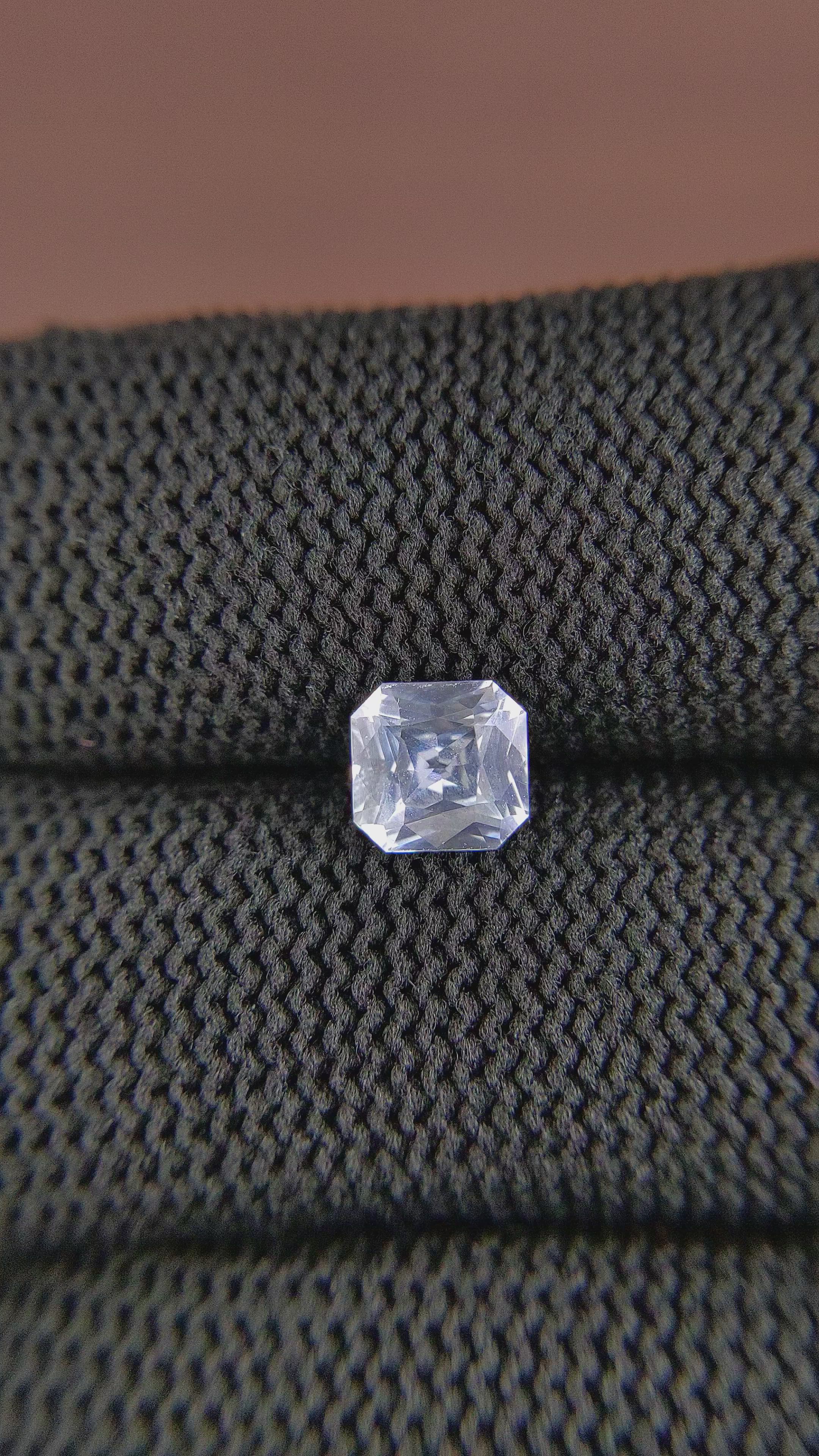 1.13 Ct. White Sapphire from Ceylon (Sri Lanka) Size Video