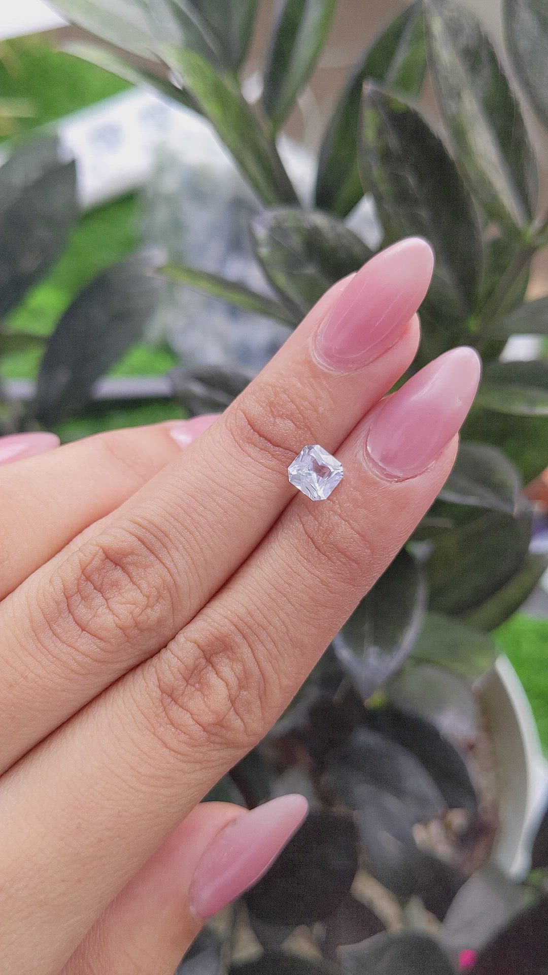 1.13 Ct. White Sapphire from Ceylon (Sri Lanka) Size Video