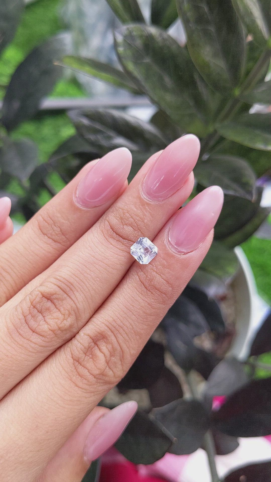 1.13 Ct. White Sapphire from Ceylon (Sri Lanka) Size Video