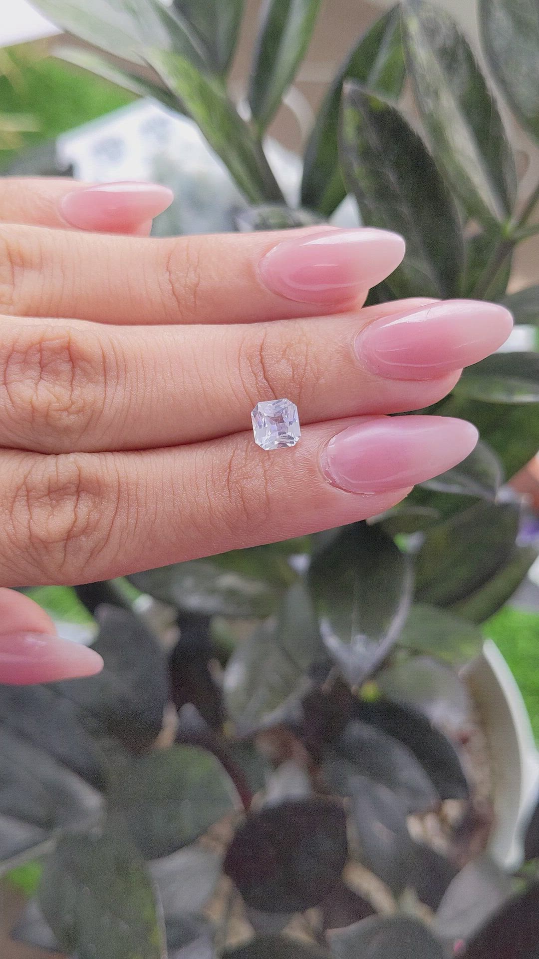 1.13 Ct. White Sapphire from Ceylon (Sri Lanka) Size Video