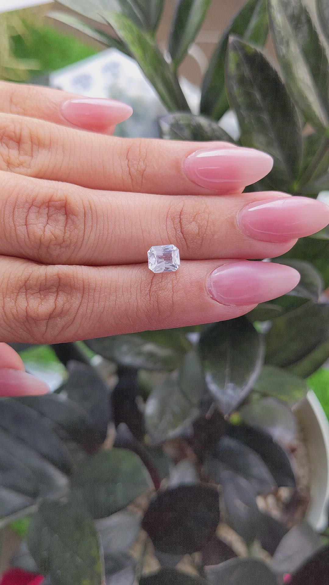 1.21 Ct. White Sapphire from Ceylon (Sri Lanka) Size Video