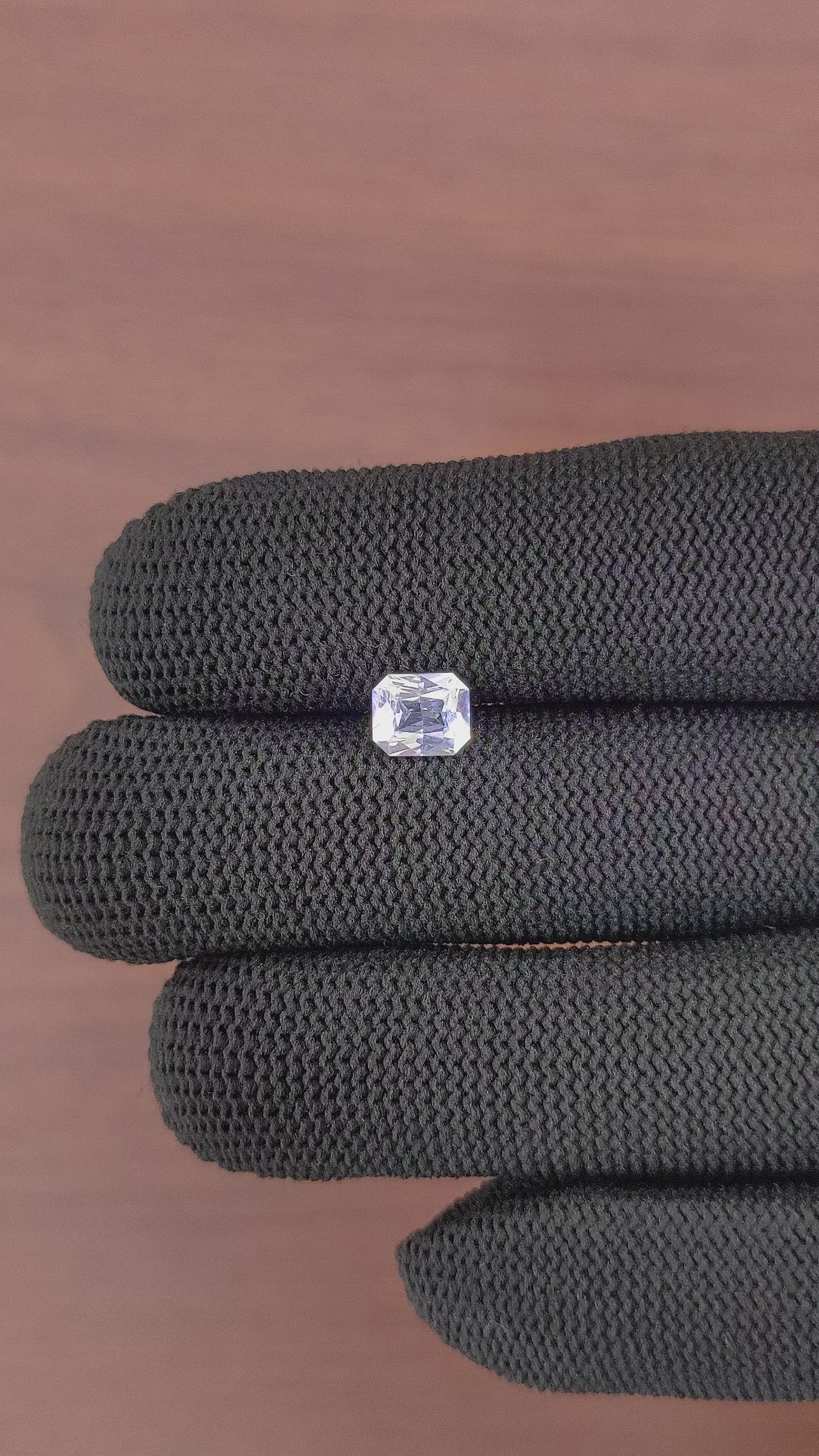 1.21 Ct. White Sapphire from Ceylon (Sri Lanka) Size Video