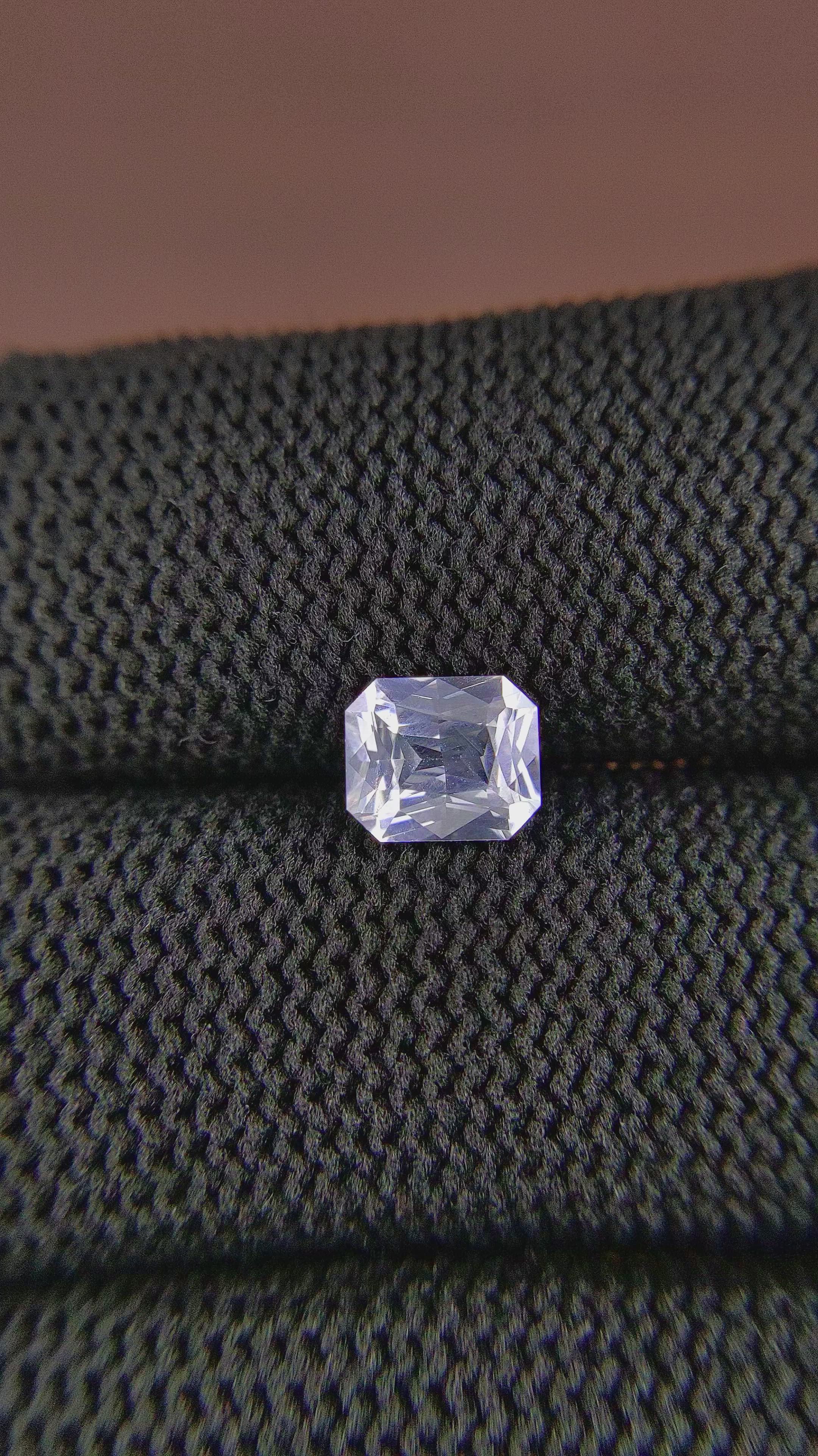 1.21 Ct. White Sapphire from Ceylon (Sri Lanka) Size Video