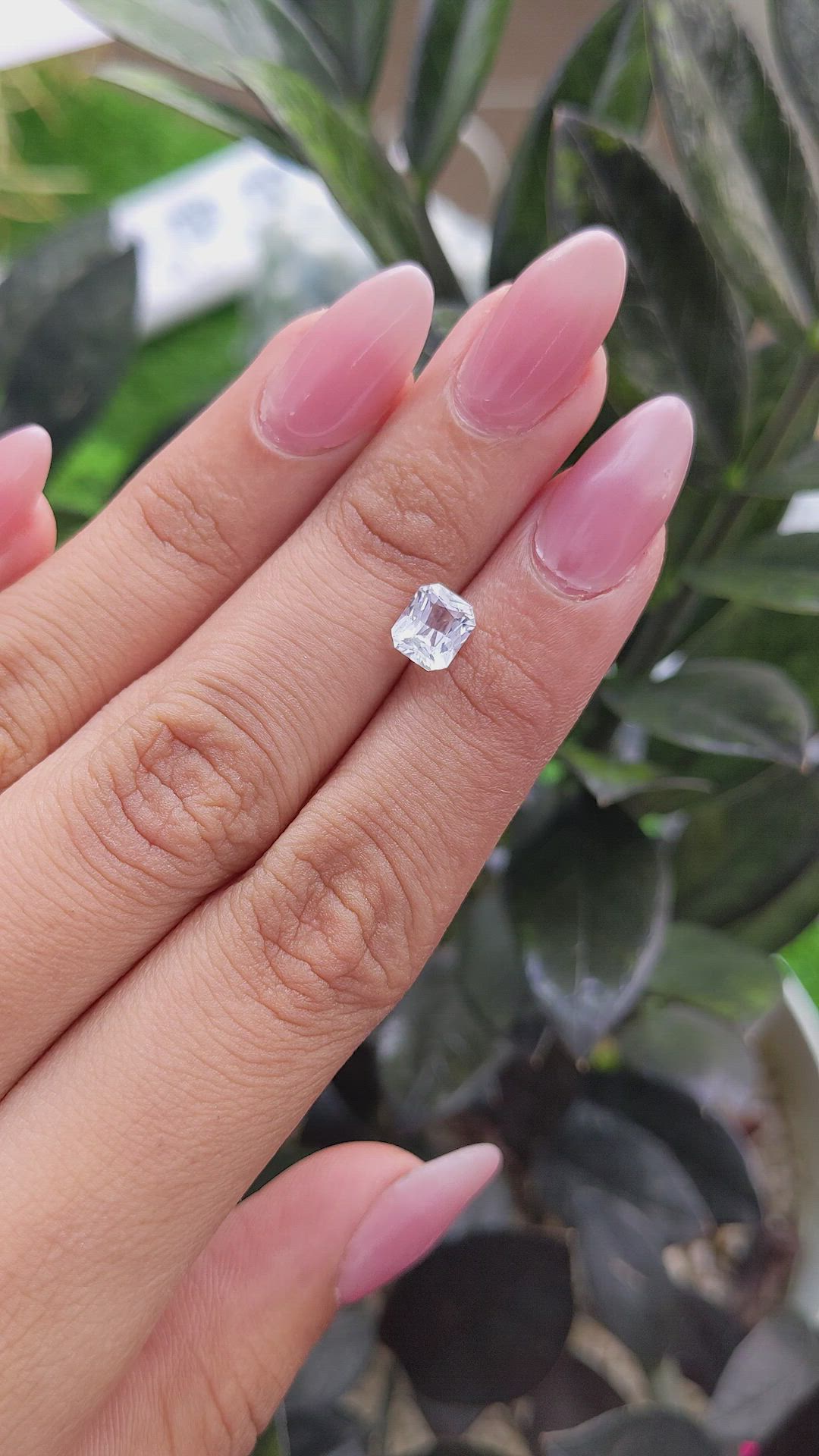 1.21 Ct. White Sapphire from Ceylon (Sri Lanka) Size Video