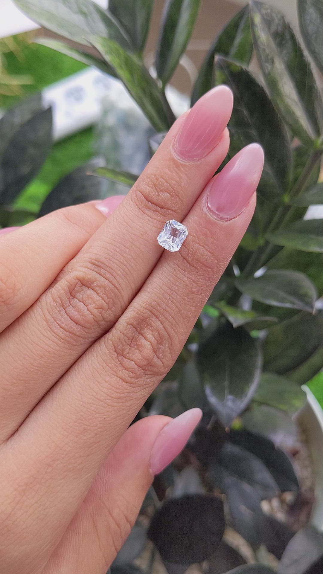 1.21 Ct. White Sapphire from Ceylon (Sri Lanka) Size Video