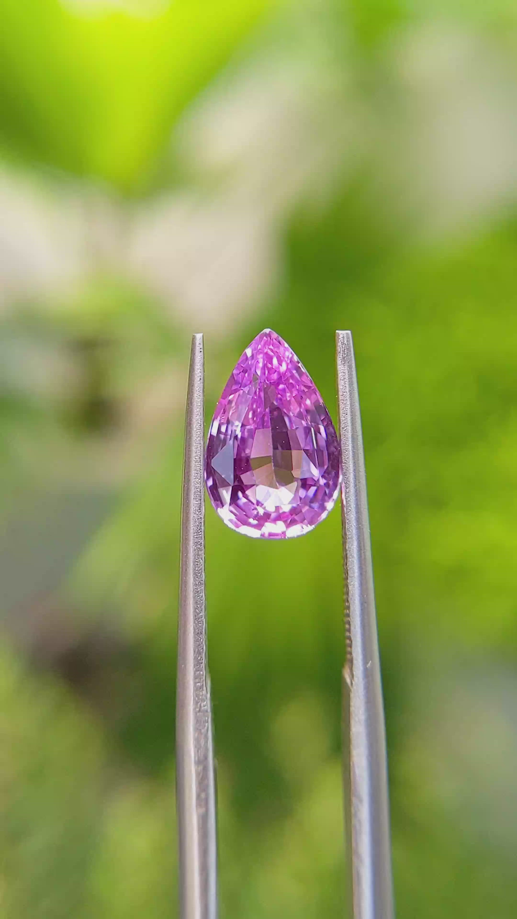 2.56 Ct. Purplish Pink Sapphire from Ceylon (Sri Lanka) Size Video
