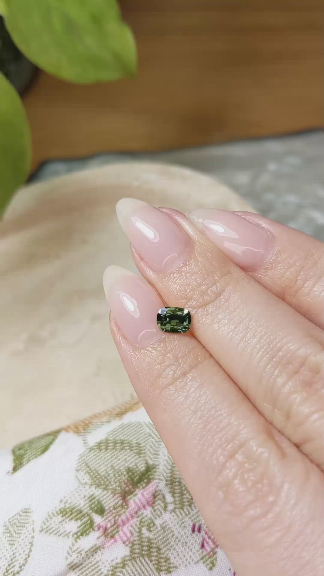 0.66 Ct. Bluish Green Sapphire from Madagascar Size Video