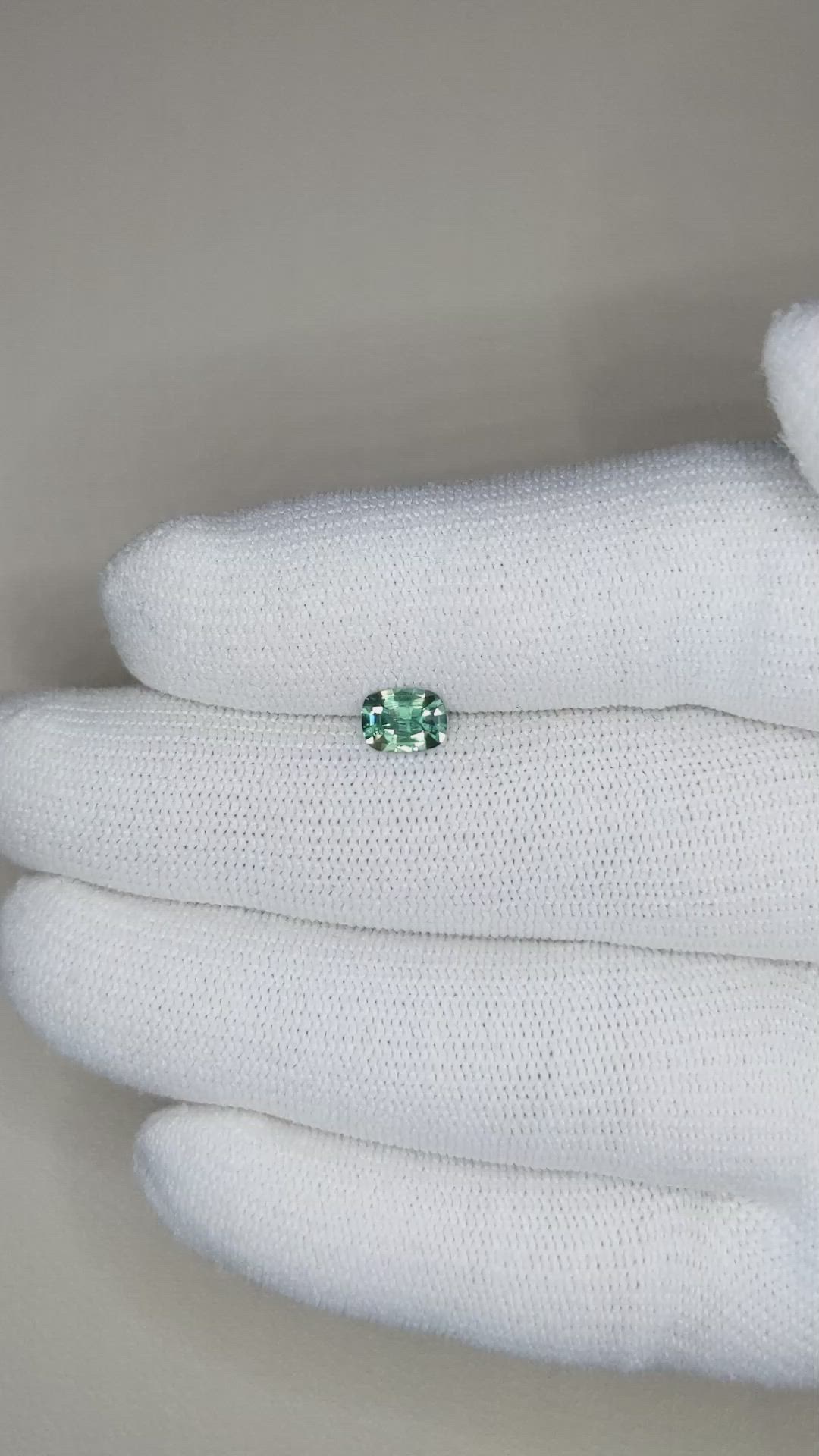 0.66 Ct. Bluish Green Sapphire from Madagascar Size Video