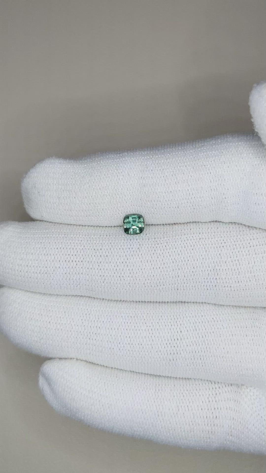 0.48 Ct. Bluish Green Sapphire from Madagascar Size Video