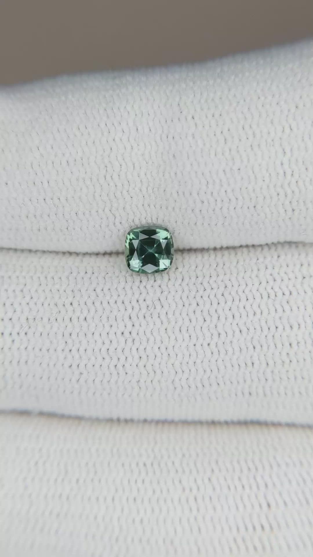 0.48 Ct. Bluish Green Sapphire from Madagascar Size Video