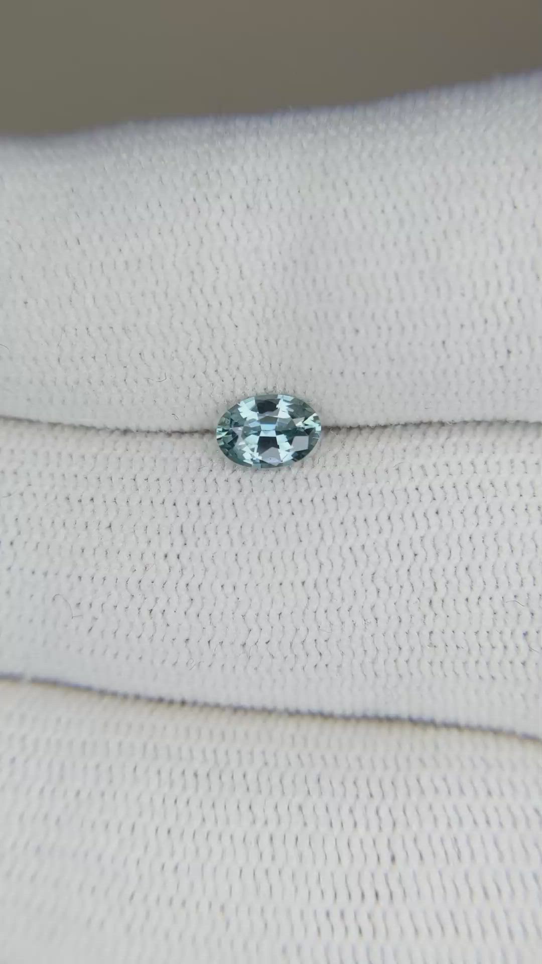 0.45 Ct. Bluish Green Sapphire from Madagascar Size Video