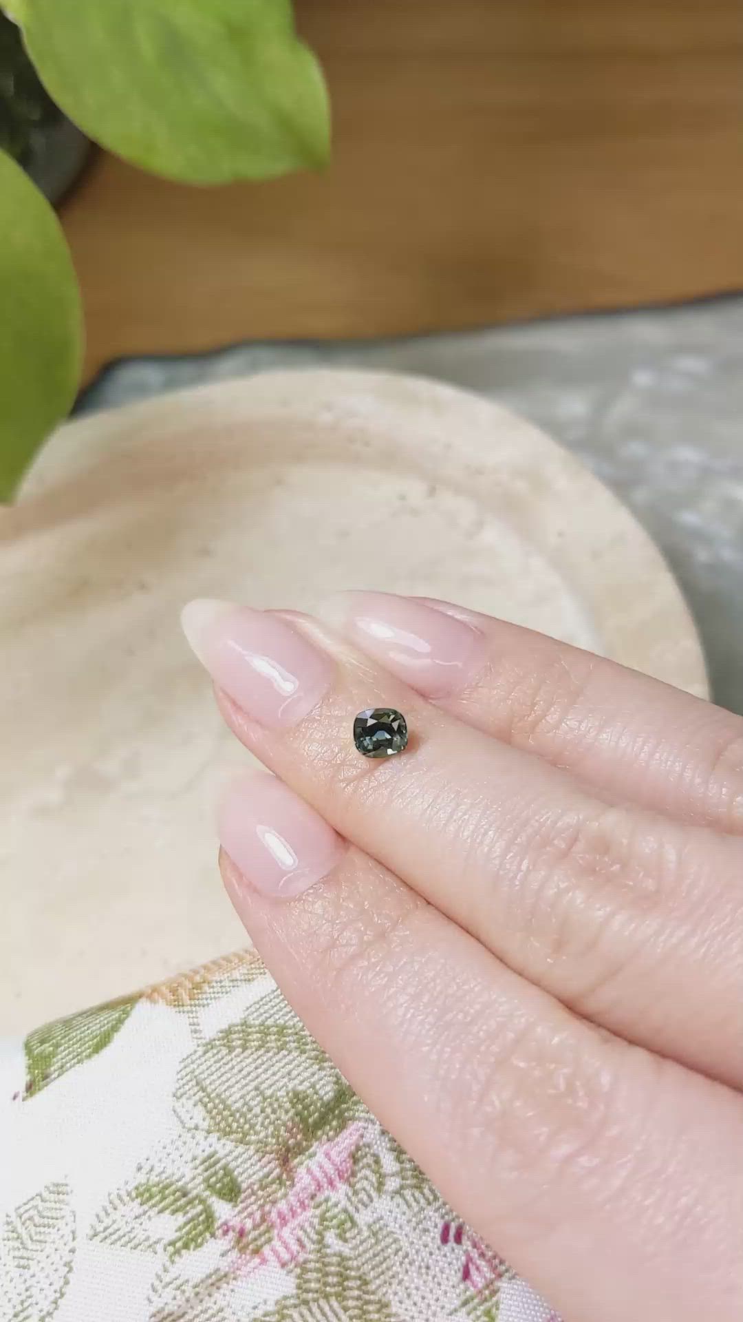 0.65 Ct. Bluish Green Sapphire from Madagascar Size Video