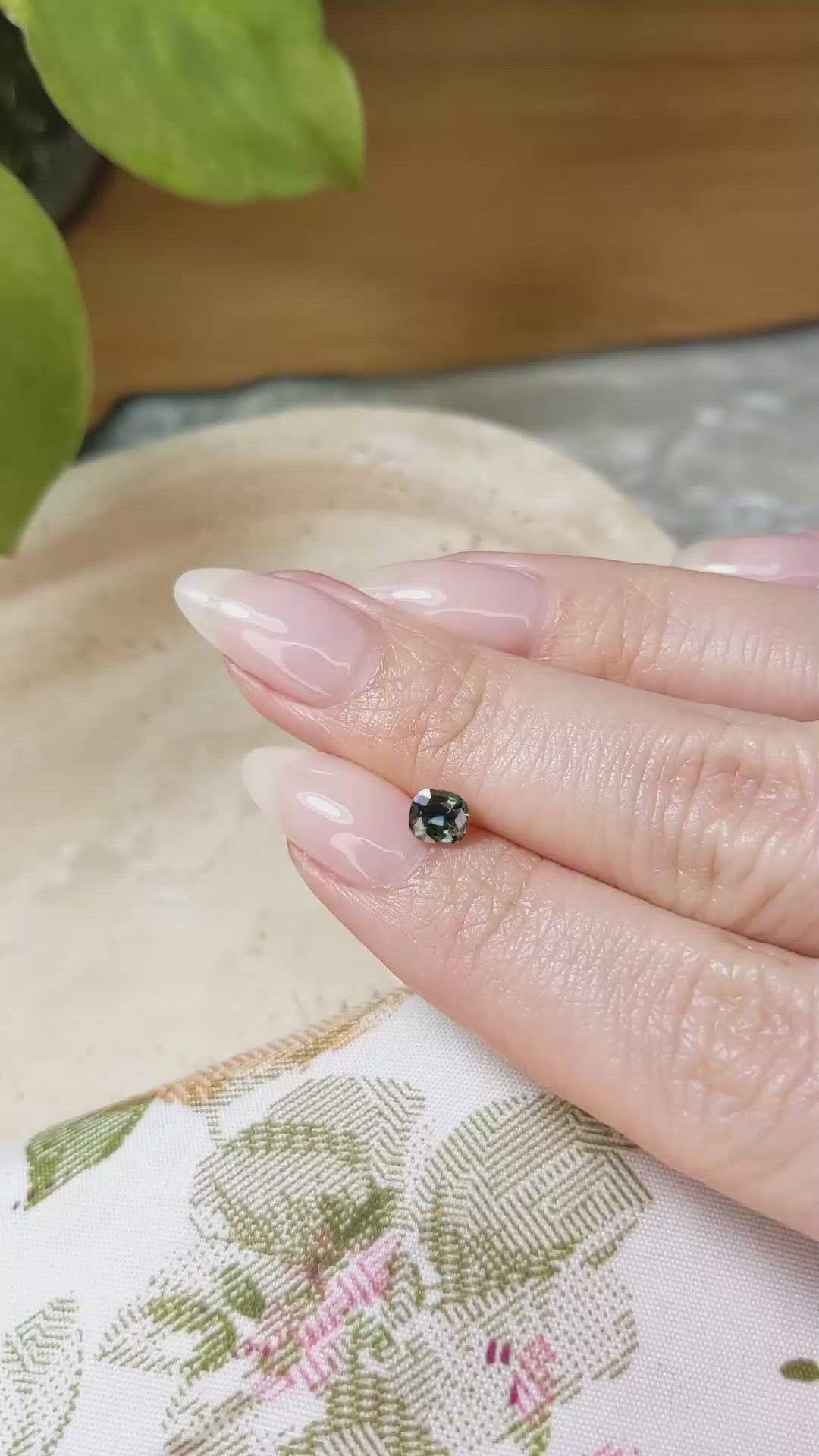 0.65 Ct. Bluish Green Sapphire from Madagascar Size Video