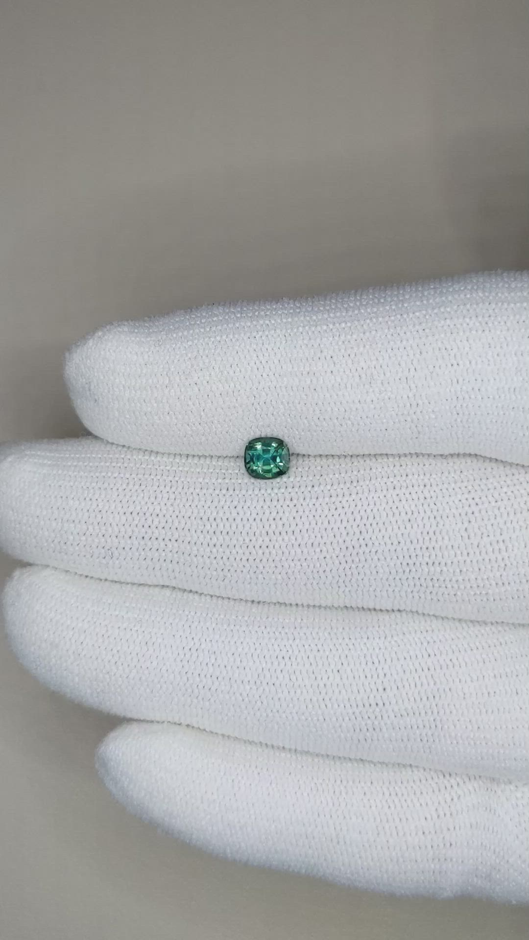 0.65 Ct. Bluish Green Sapphire from Madagascar Size Video