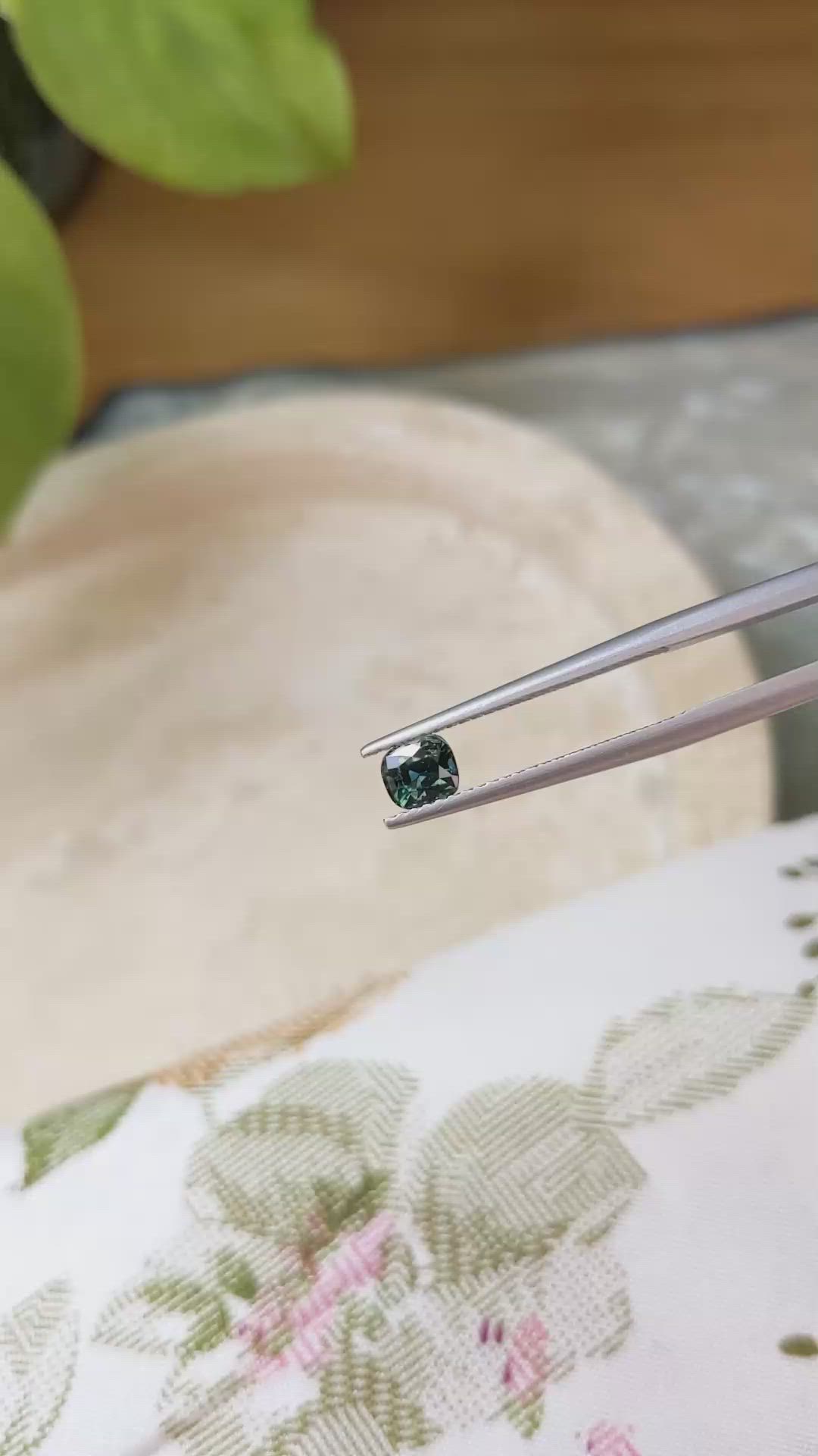 0.65 Ct. Bluish Green Sapphire from Madagascar Size Video