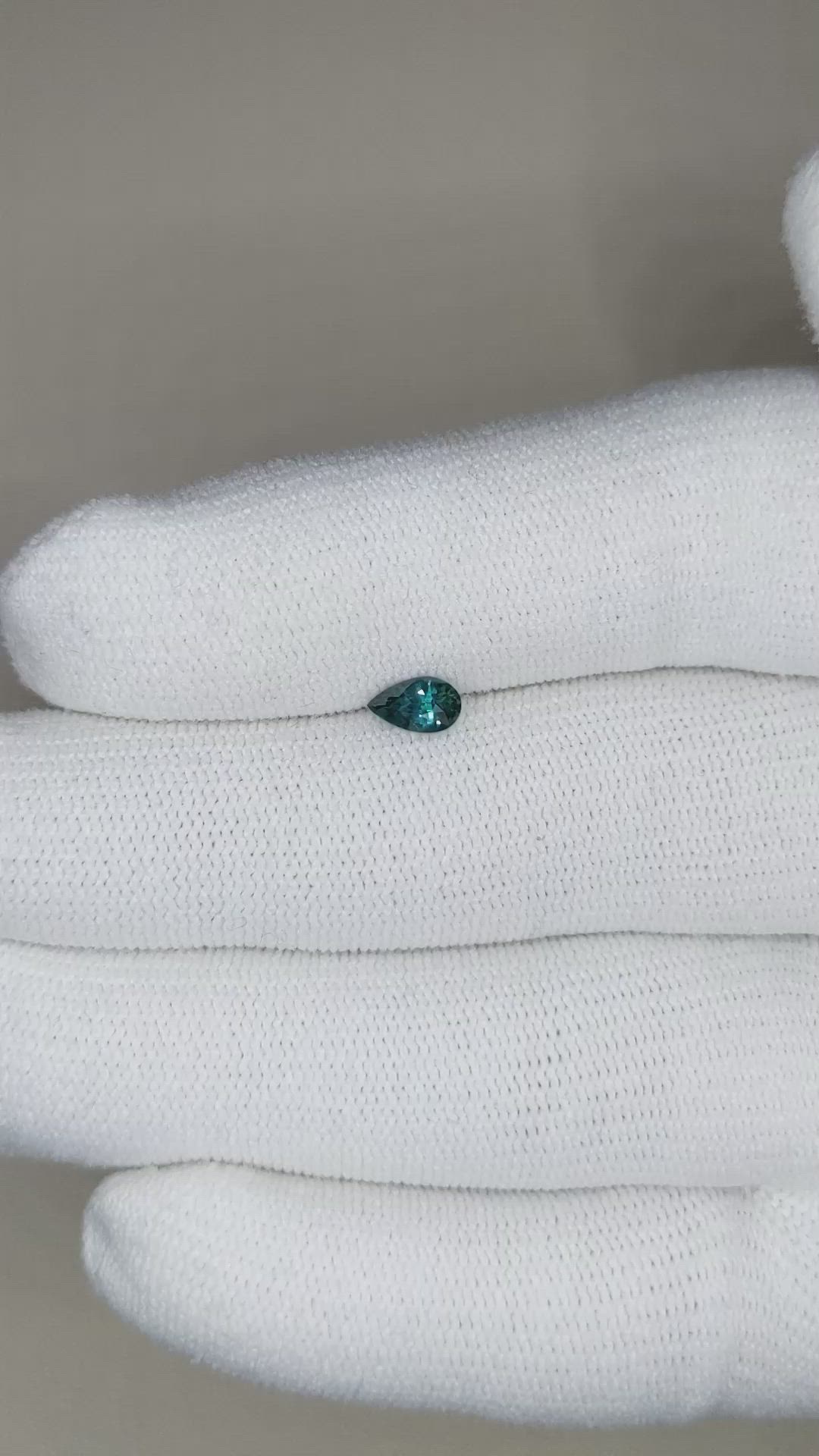 0.36 Ct. Bluish Green Sapphire from Madagascar Size Video