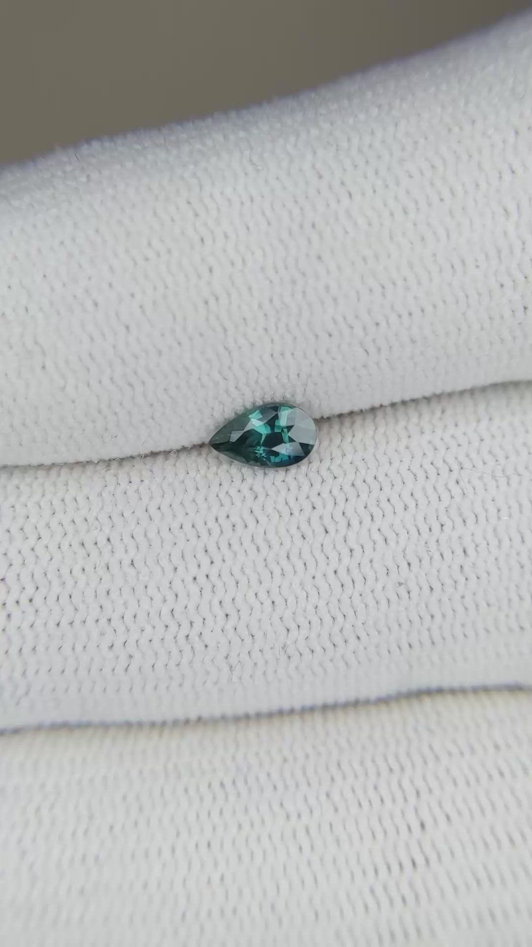 0.36 Ct. Bluish Green Sapphire from Madagascar Size Video