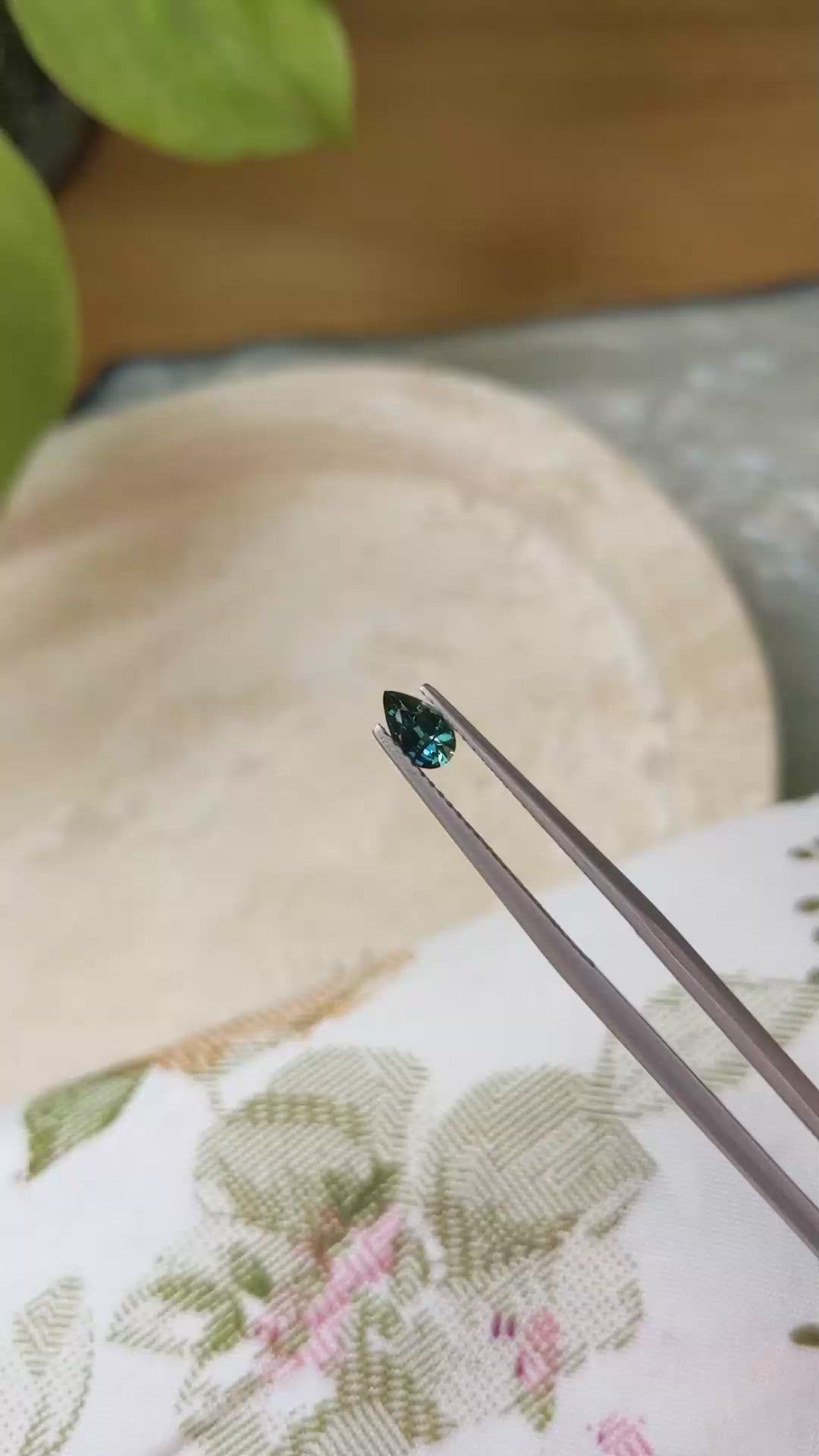 0.36 Ct. Bluish Green Sapphire from Madagascar Size Video