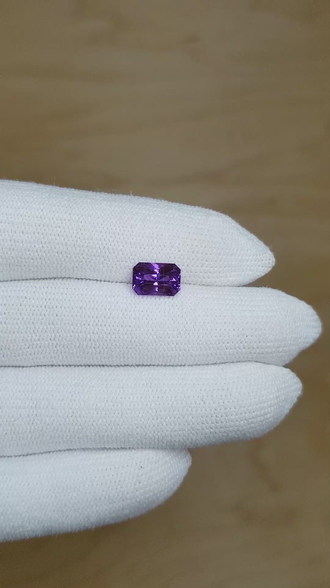 2.00 Ct. Purple Sapphire from Ceylon (Sri Lanka) Size Video