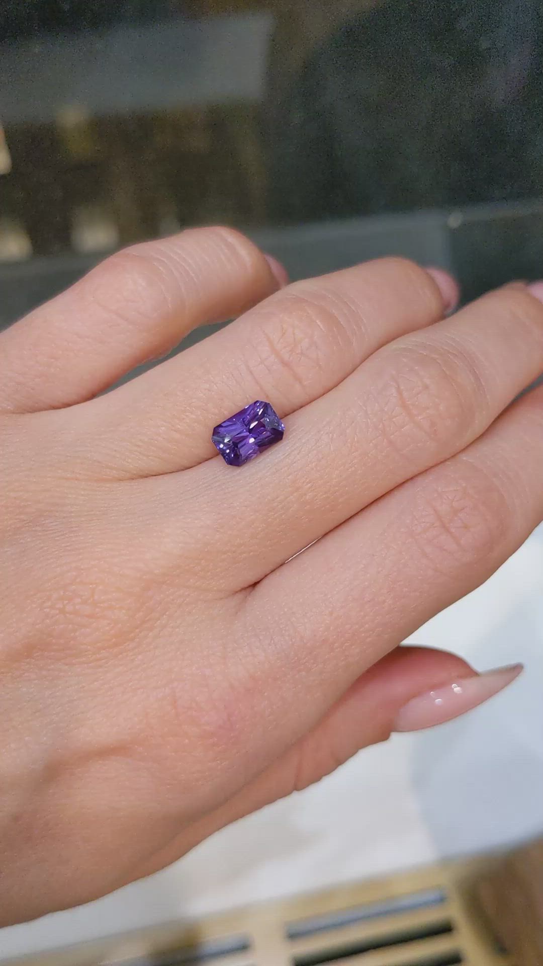 2.00 Ct. Purple Sapphire from Ceylon (Sri Lanka) Size Video