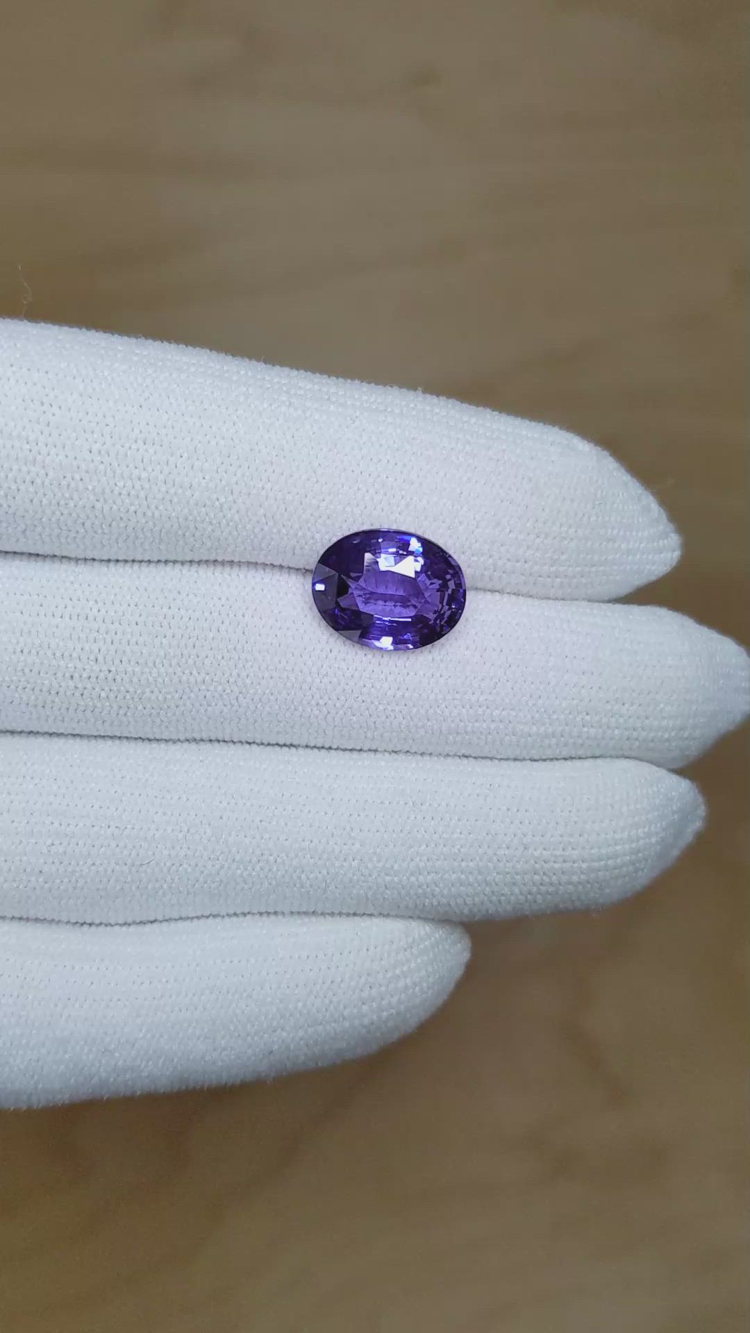 6.08 Ct. Purple Sapphire from Madagascar Size Video