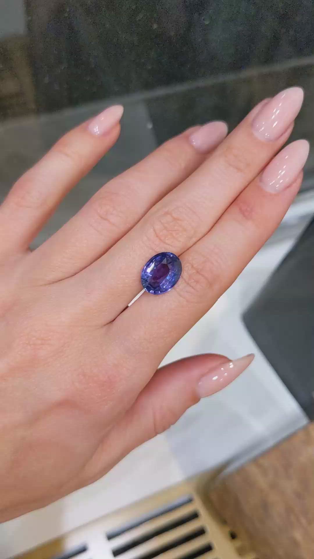6.08 Ct. Purple Sapphire from Madagascar Size Video