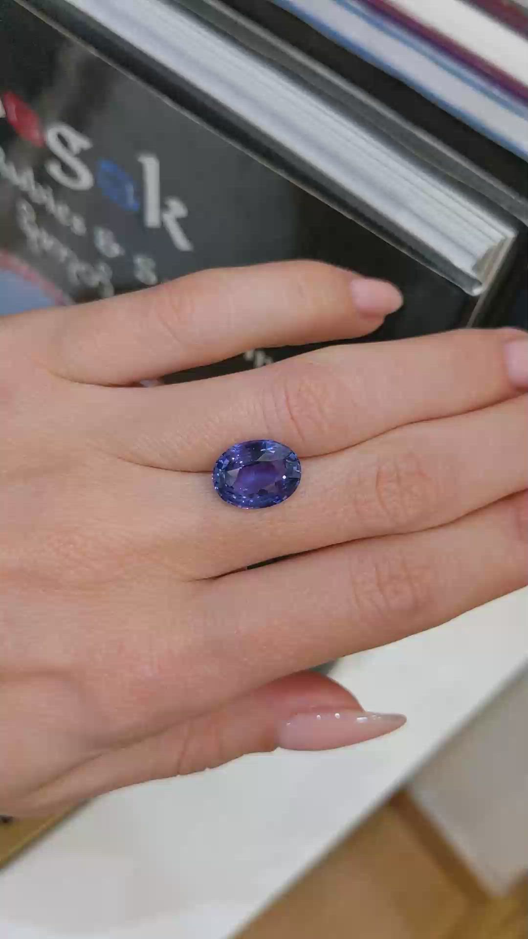 6.08 Ct. Purple Sapphire from Madagascar Size Video