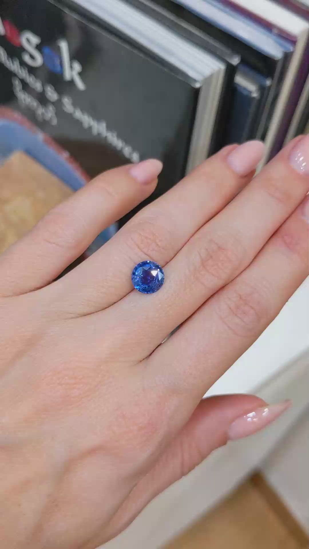 2.15 Ct. Blue Sapphire from Ceylon (Sri Lanka) Size Video