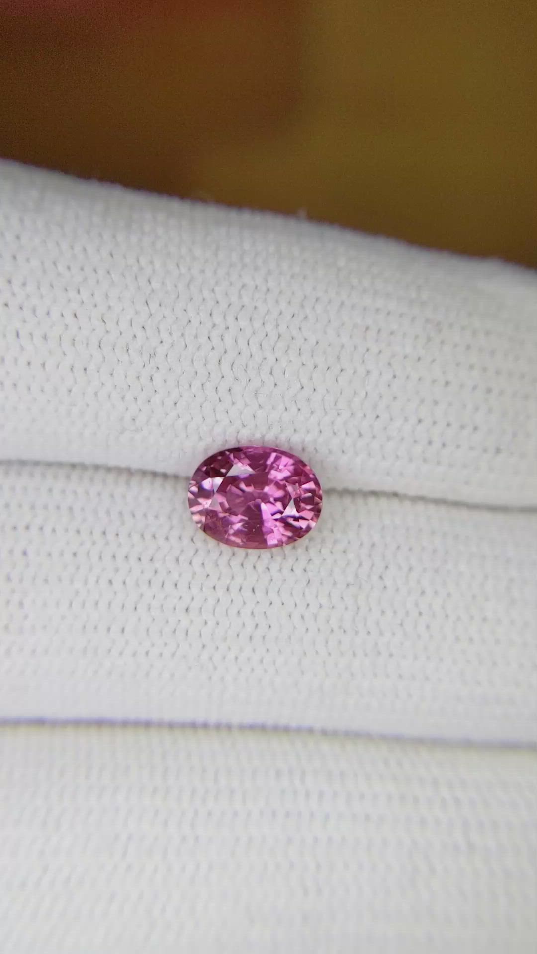 1.64 Ct. Pink Sapphire from Ceylon (Sri Lanka) Size Video