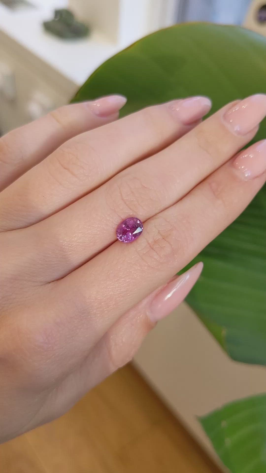 1.64 Ct. Pink Sapphire from Ceylon (Sri Lanka) Size Video