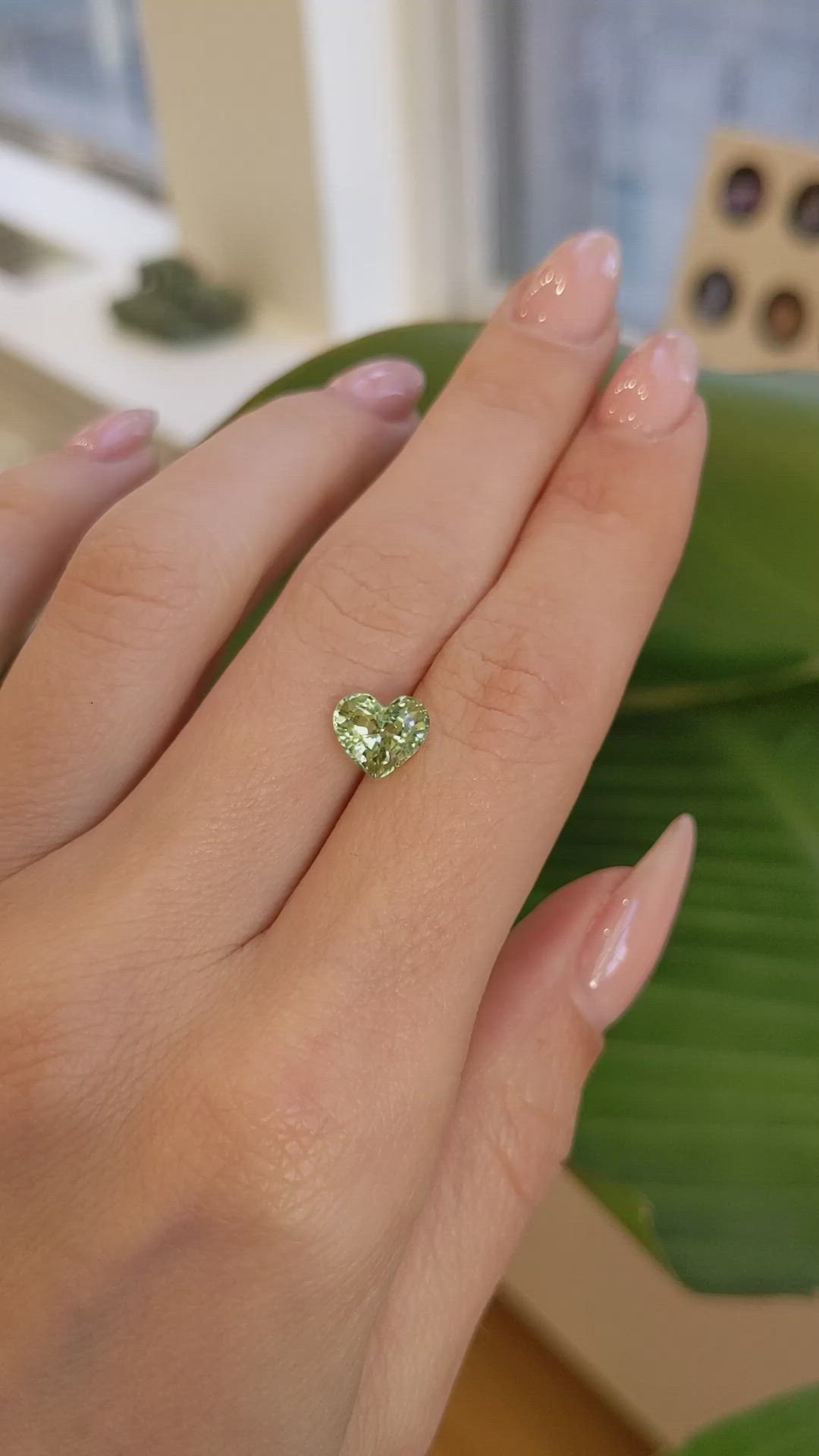 2.13 Ct. Greenish Yellow Sapphire from Ceylon (Sri Lanka) Size Video