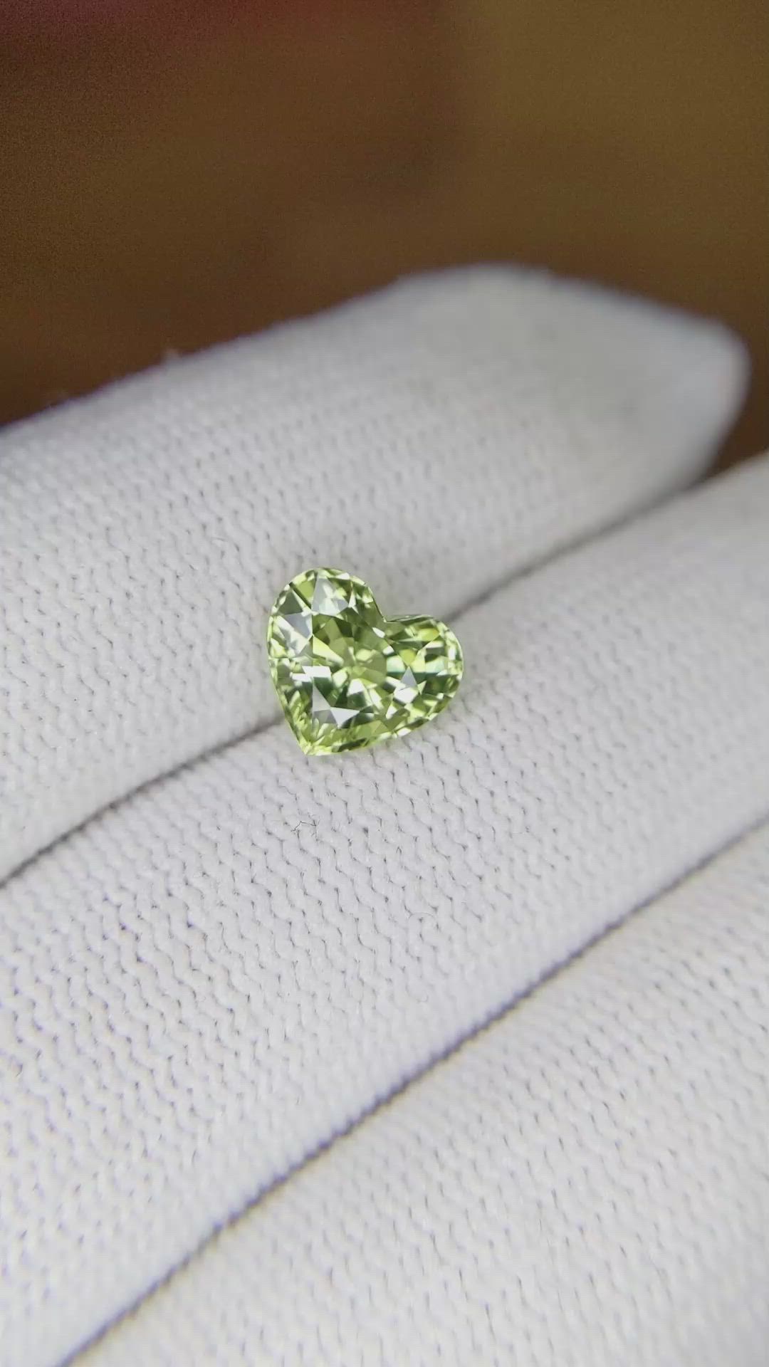 2.13 Ct. Greenish Yellow Sapphire from Ceylon (Sri Lanka) Size Video