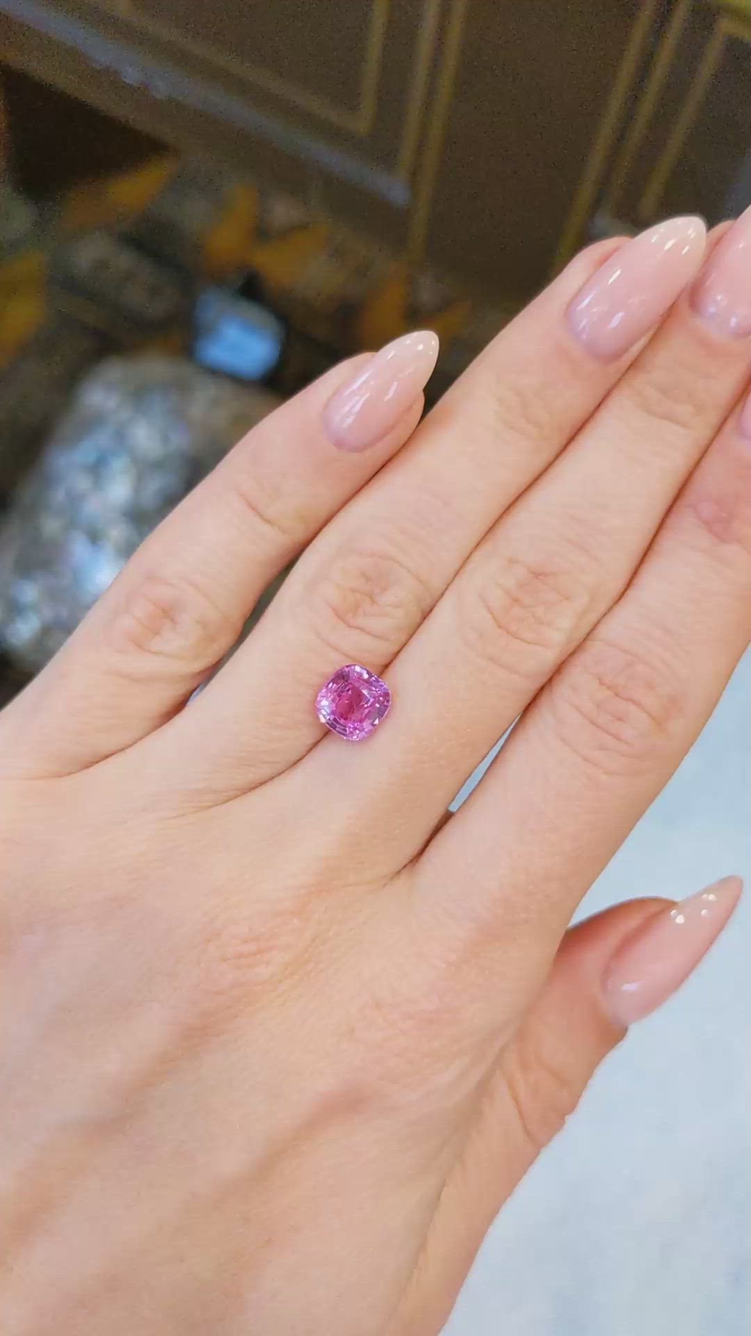 2.03 Ct. Pink Sapphire from Ceylon (Sri Lanka) Size Video