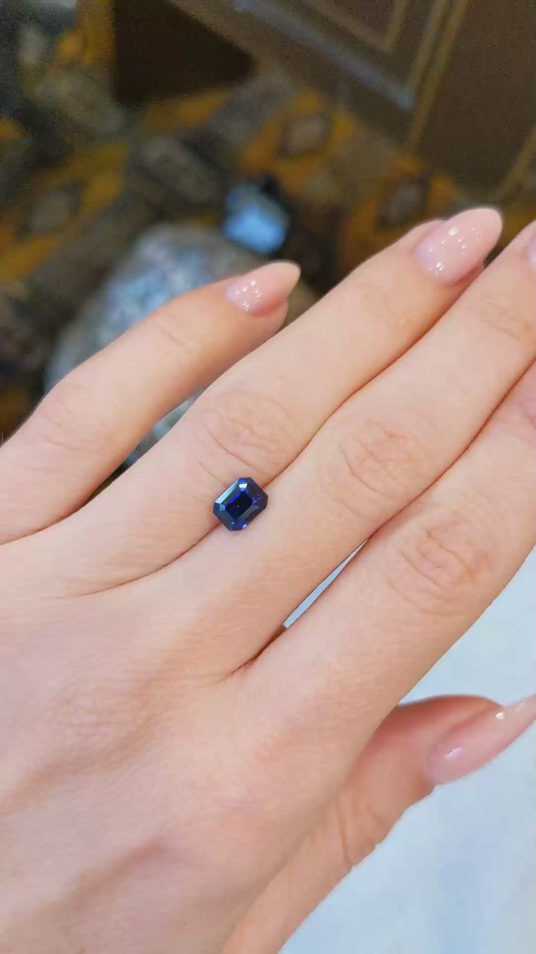 1.17 Ct. Blue Sapphire from Ceylon (Sri Lanka) Size Video