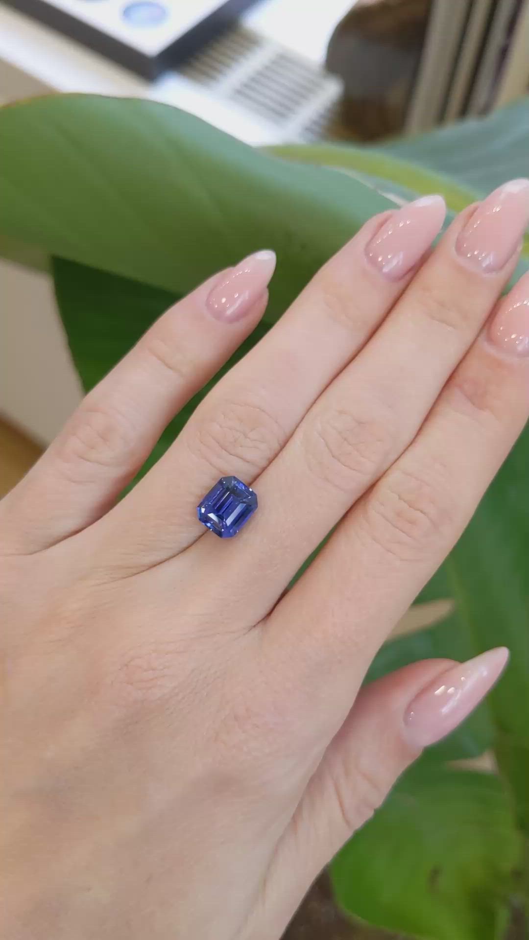 3.39 Ct. Blue Sapphire from Ceylon (Sri Lanka) Size Video