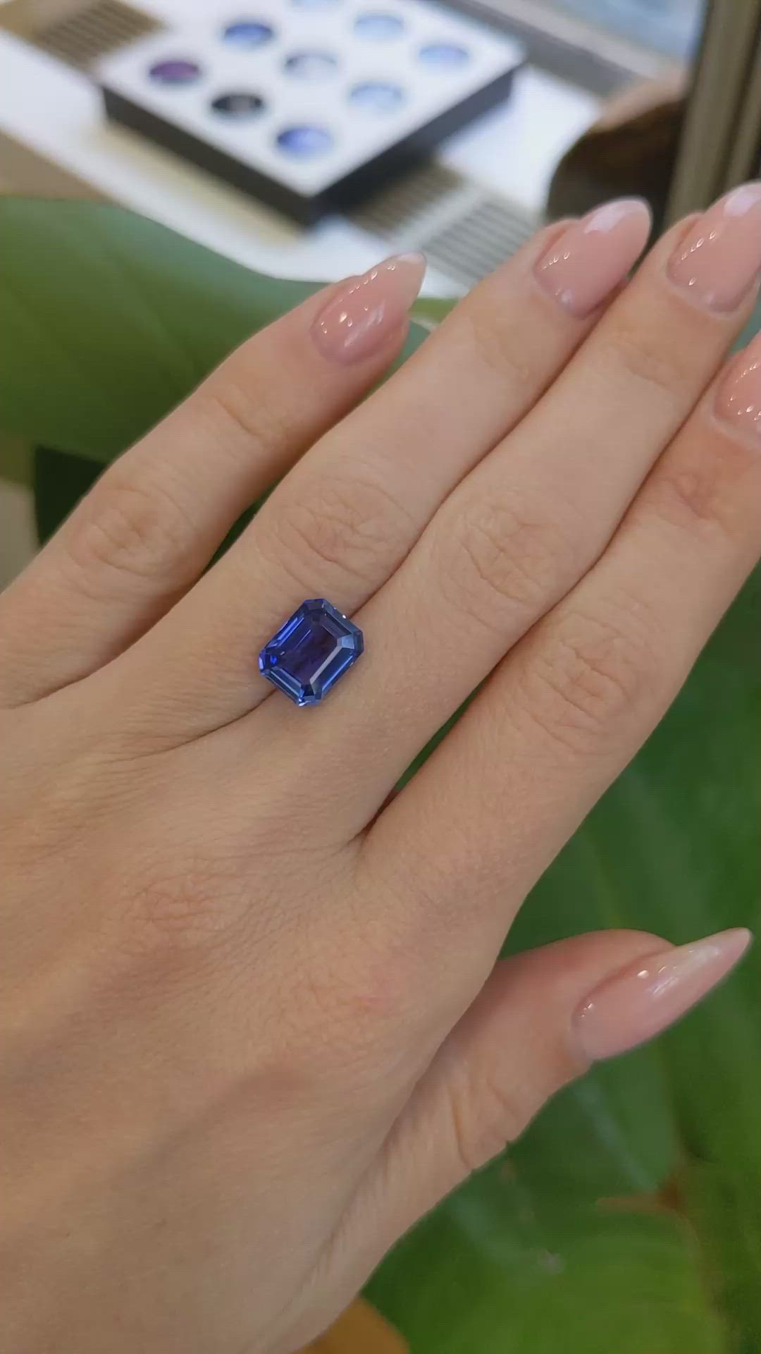 3.59 Ct. Blue Sapphire from Ceylon (Sri Lanka) Size Video