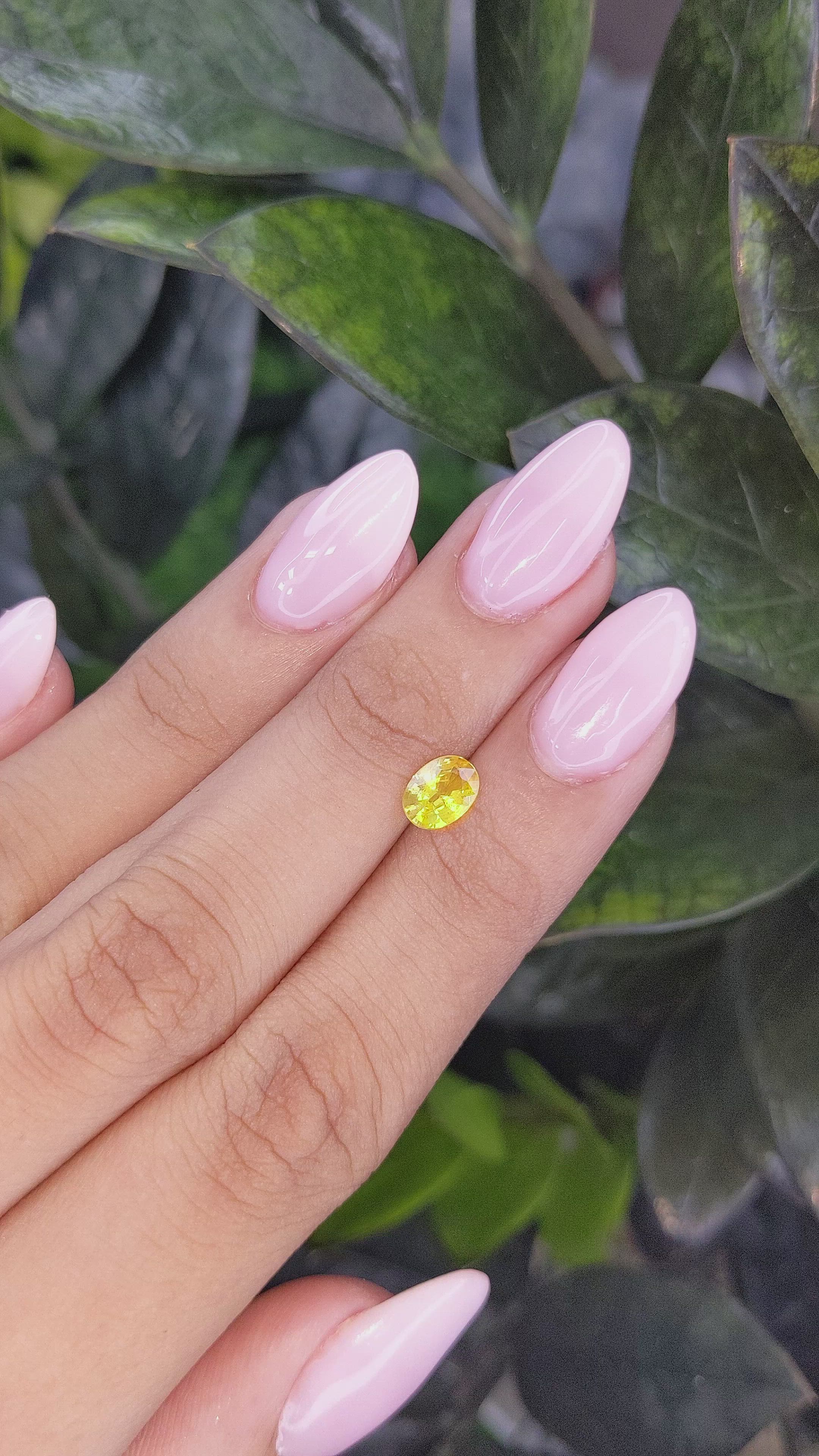 0.93 Ct. Yellow Sapphire from Ceylon (Sri Lanka) Size Video