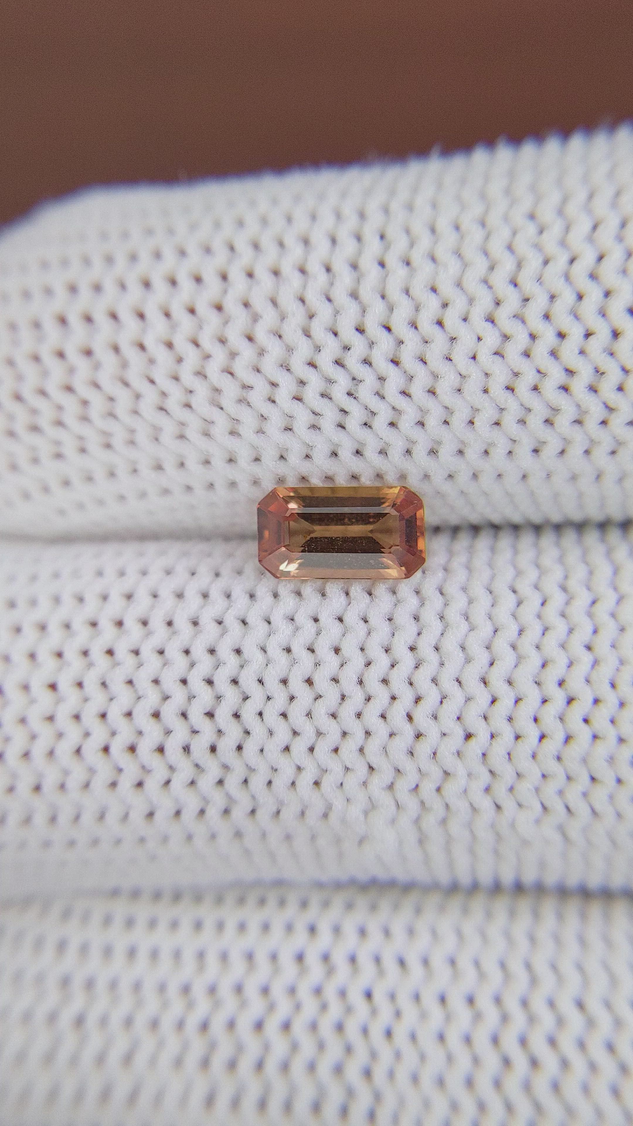 0.98 Ct. Orangish Brown Sapphire from Ceylon (Sri Lanka) Size Video