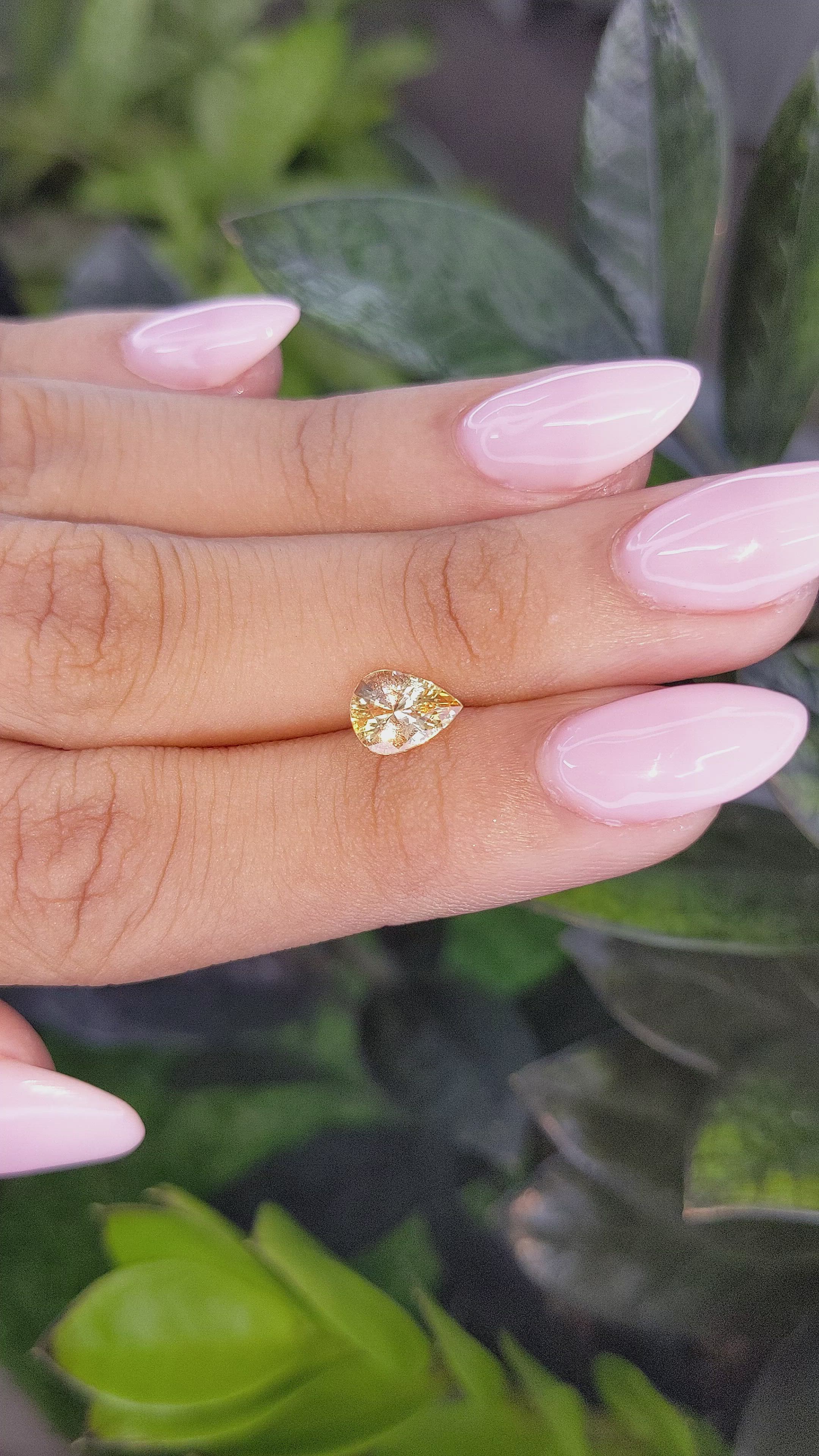 1.30 Ct. Peach Sapphire from Ceylon (Sri Lanka) Size Video