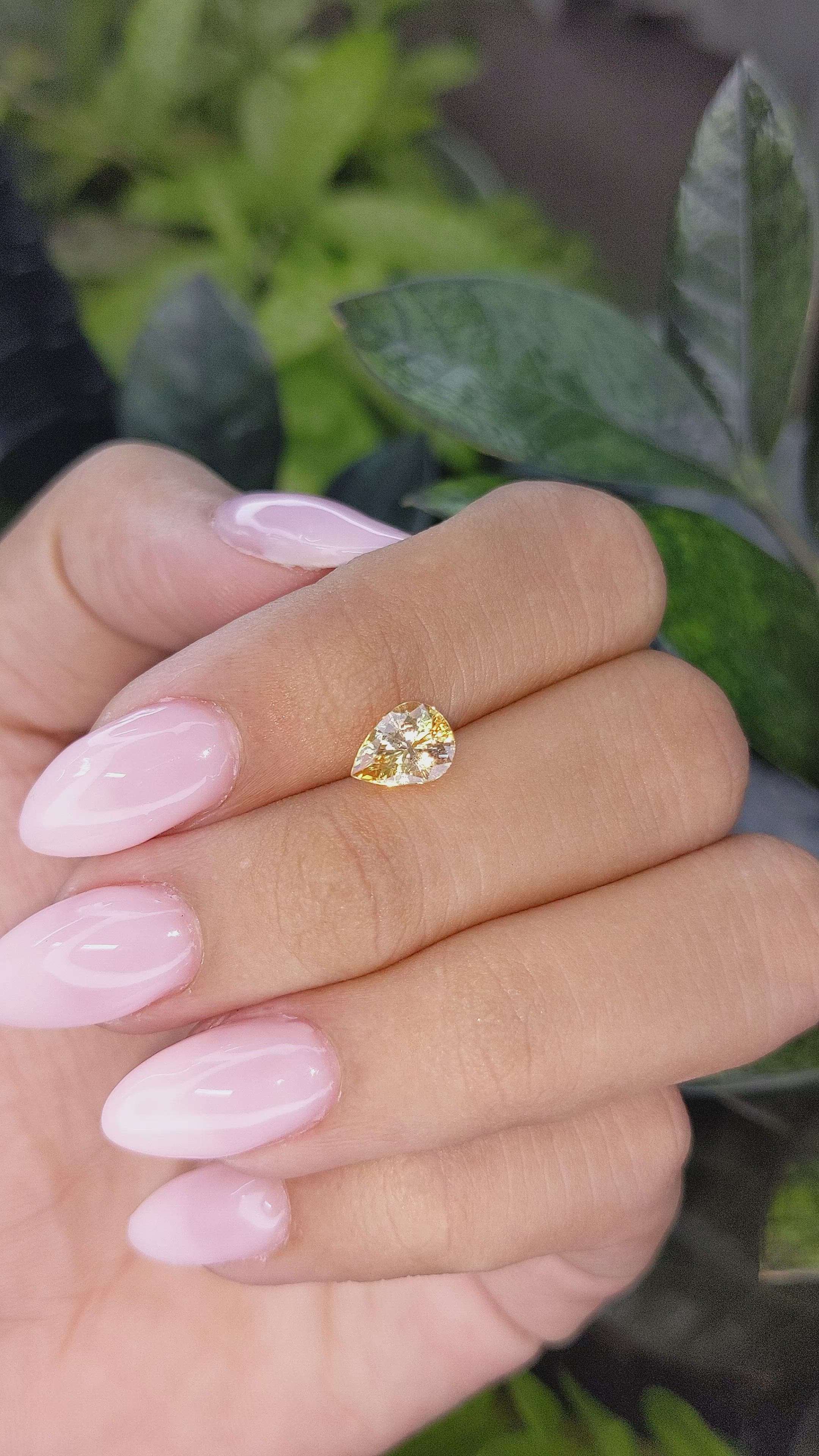 1.30 Ct. Peach Sapphire from Ceylon (Sri Lanka) Size Video