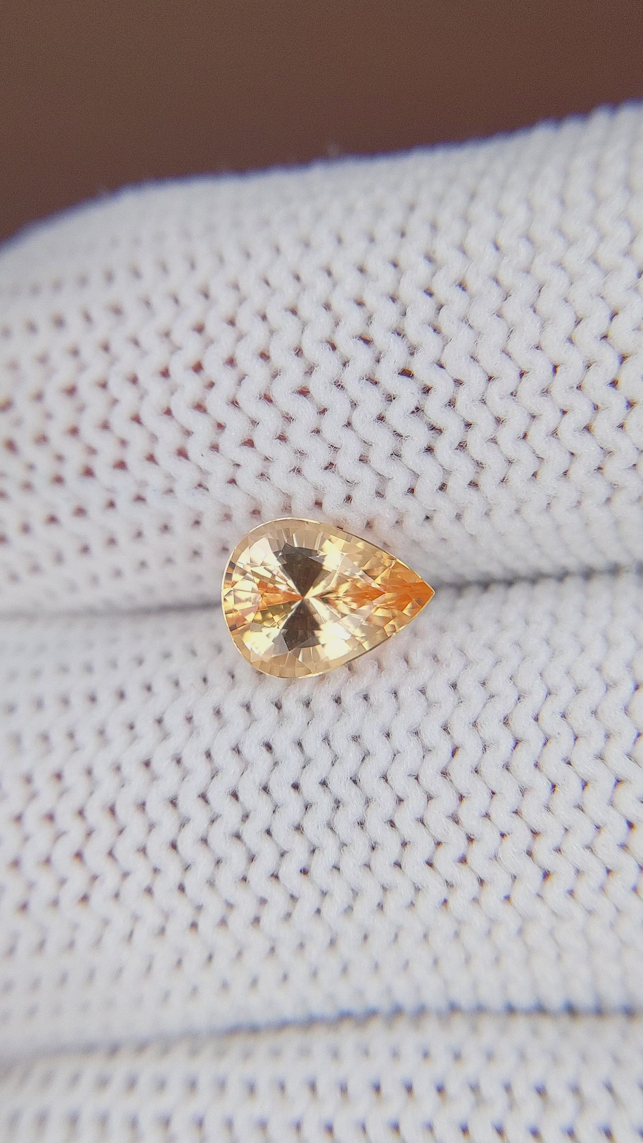 1.30 Ct. Peach Sapphire from Ceylon (Sri Lanka) Size Video