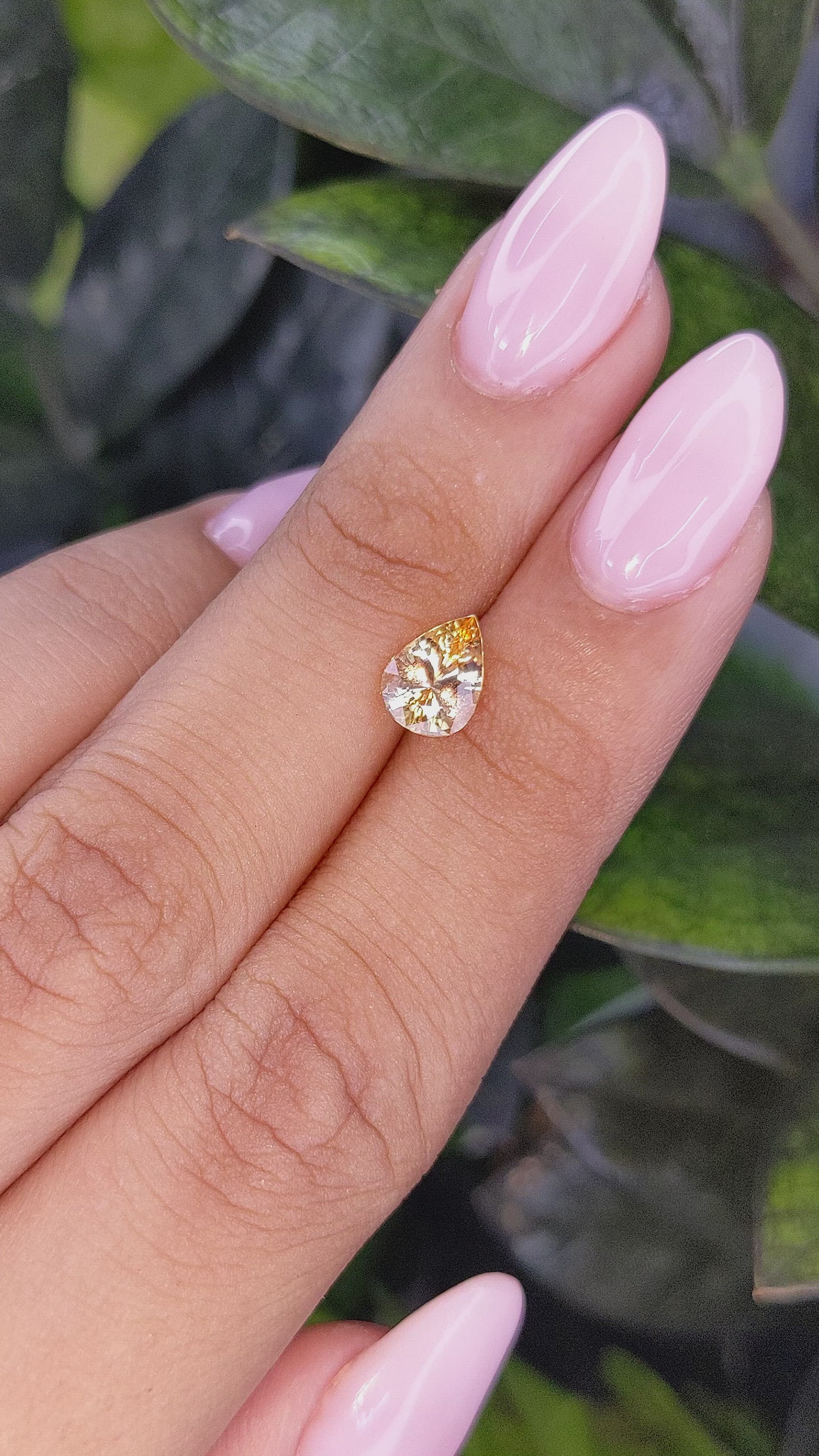 1.30 Ct. Peach Sapphire from Ceylon (Sri Lanka) Size Video