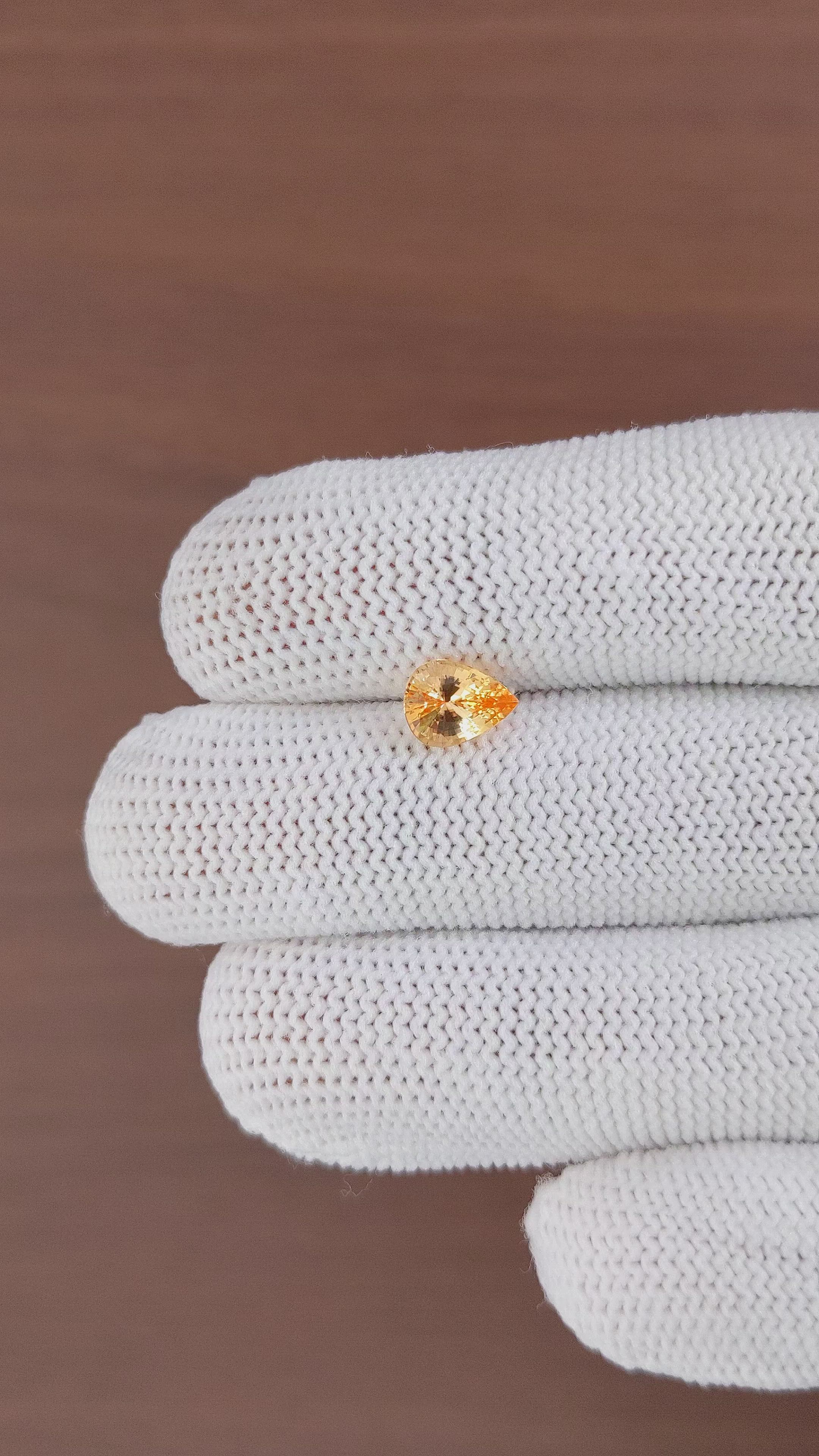 1.30 Ct. Peach Sapphire from Ceylon (Sri Lanka) Size Video