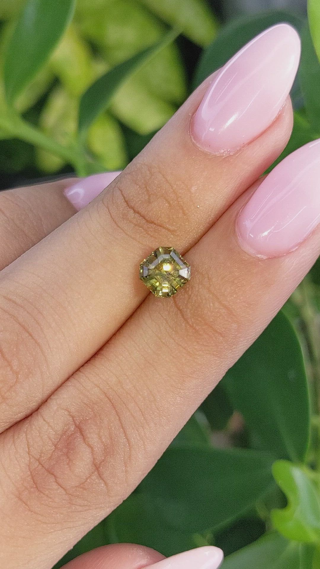 1.55 Ct. Yellowish Green Sapphire from Ceylon (Sri Lanka) Size Video