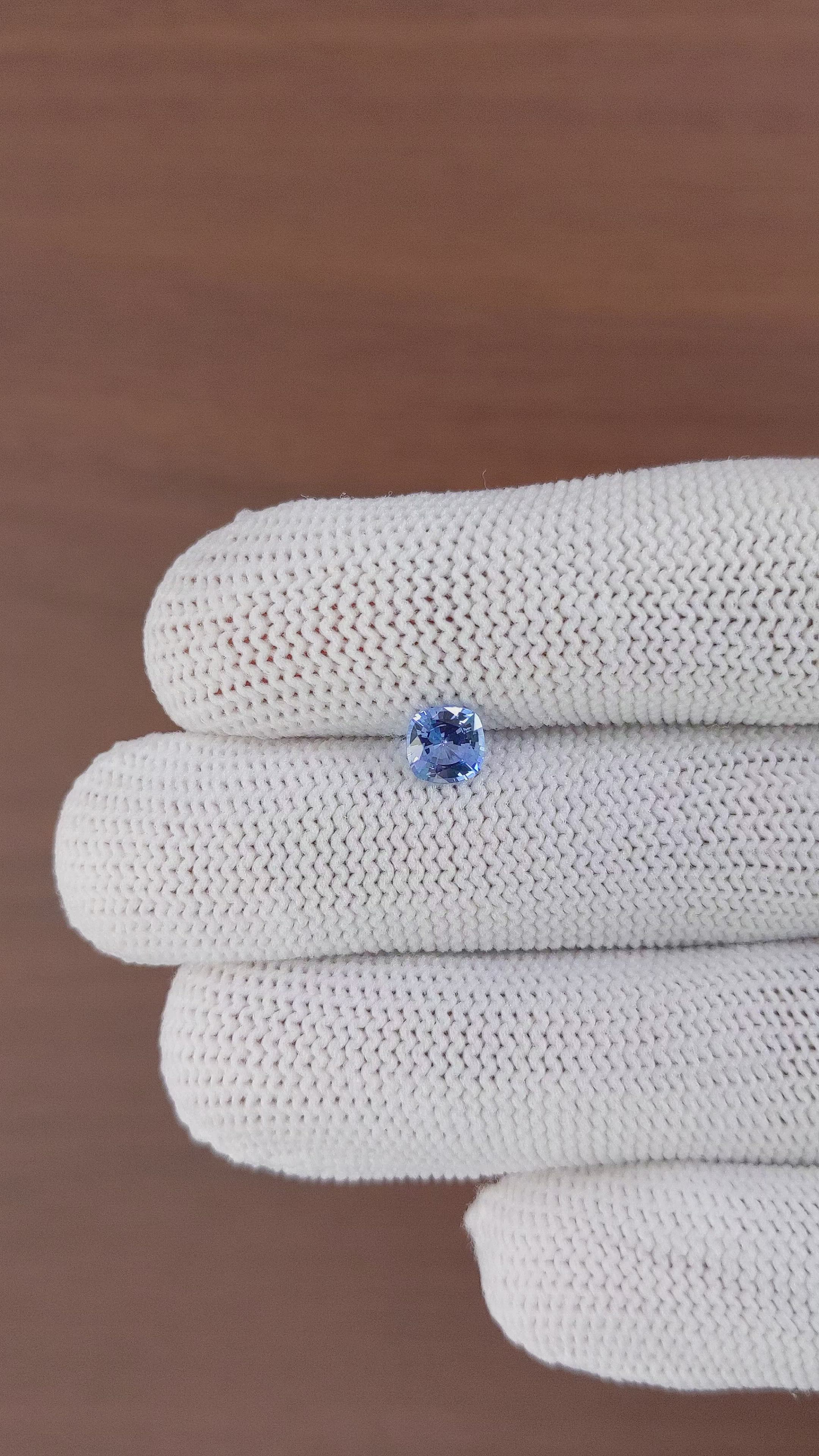 0.82 Ct. Blue Sapphire from Ceylon (Sri Lanka) Size Video