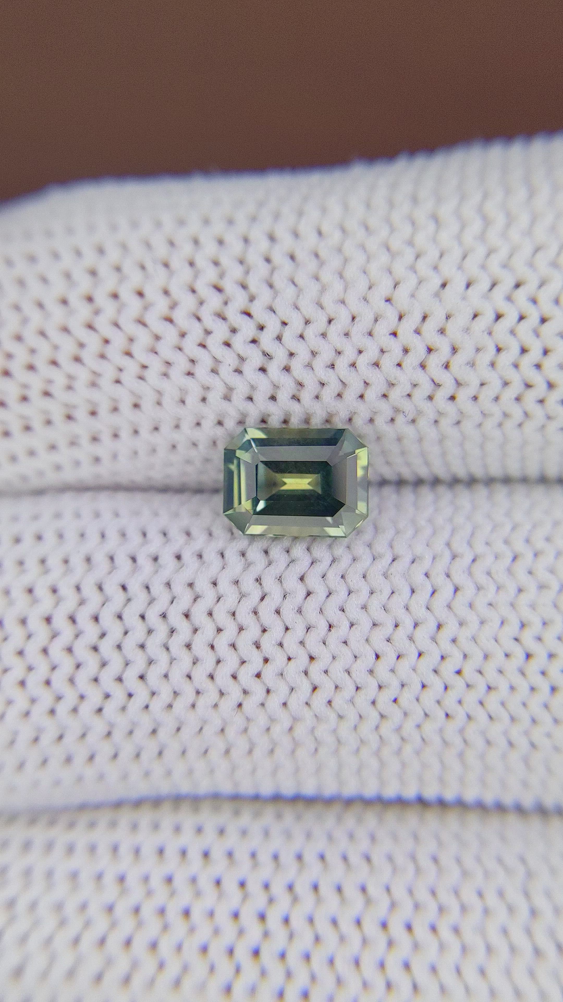 1.60 Ct. Yellowish Green Sapphire from Madagascar Size Video