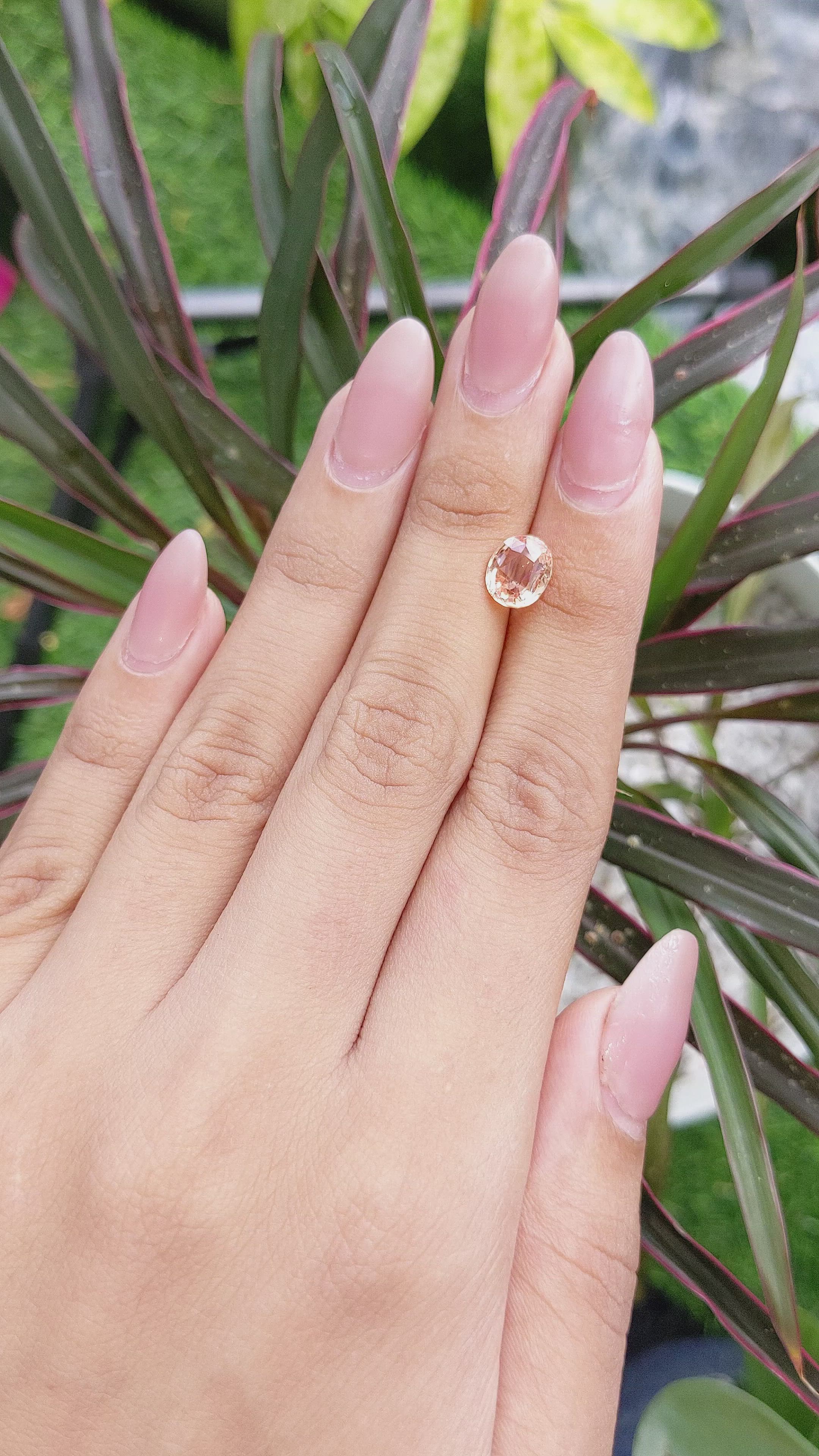 2.00 Ct. Padparadscha Sapphire from Ceylon (Sri Lanka) Size Video