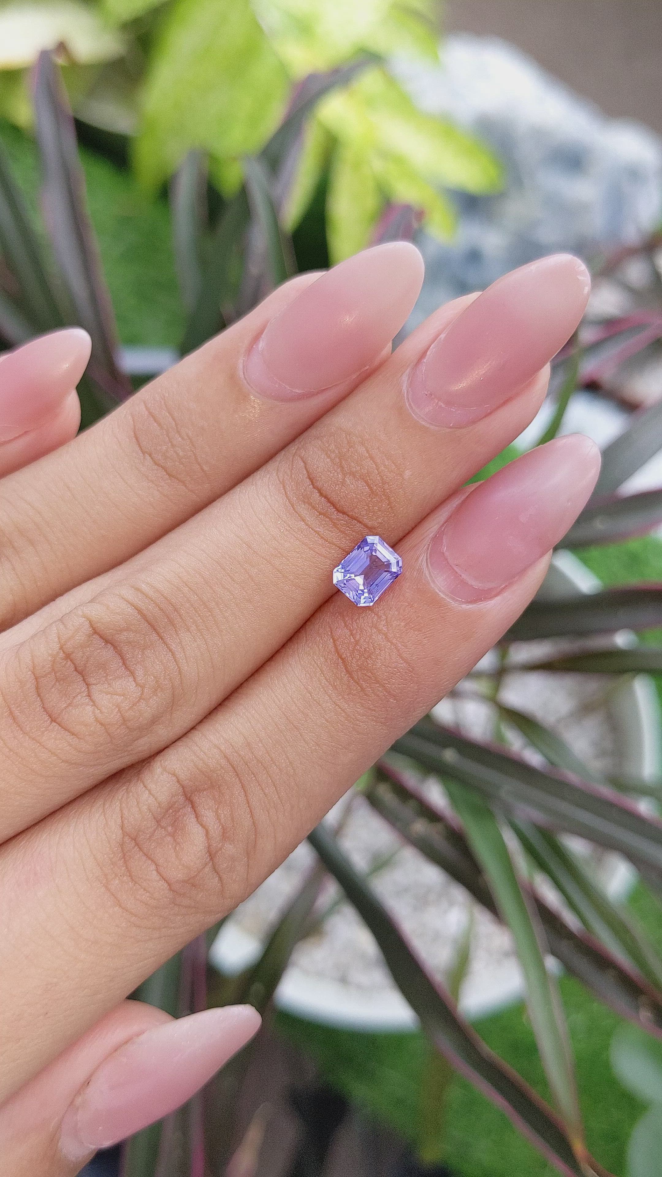 1.06 Ct. Violet Sapphire from Ceylon (Sri Lanka) Size Video